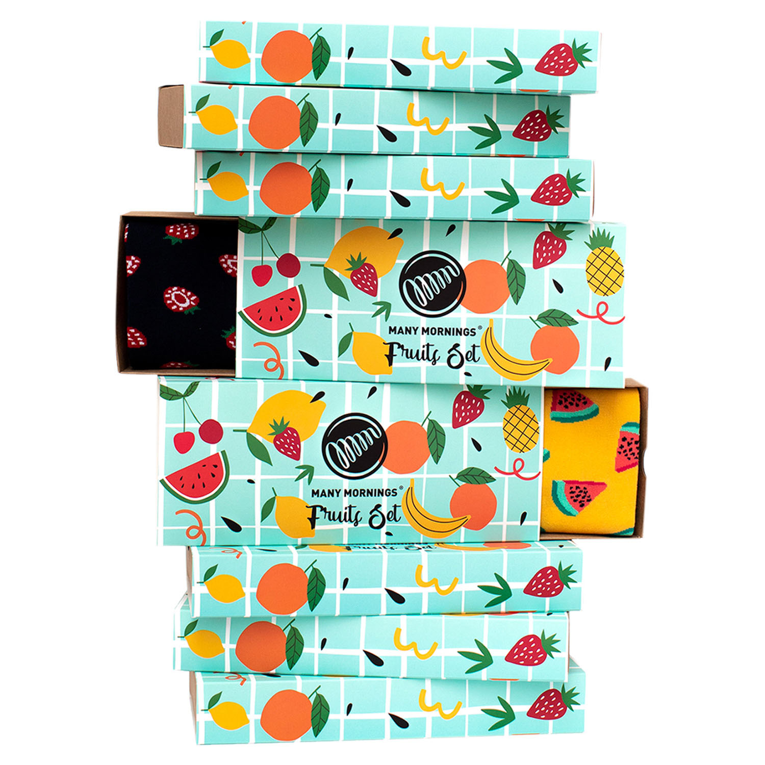 Many Mornings Fruits Set Socks メニーモーニングス 靴下 ソックス メンズ レディース 3足セット マルチカラー Christine Coppin Com