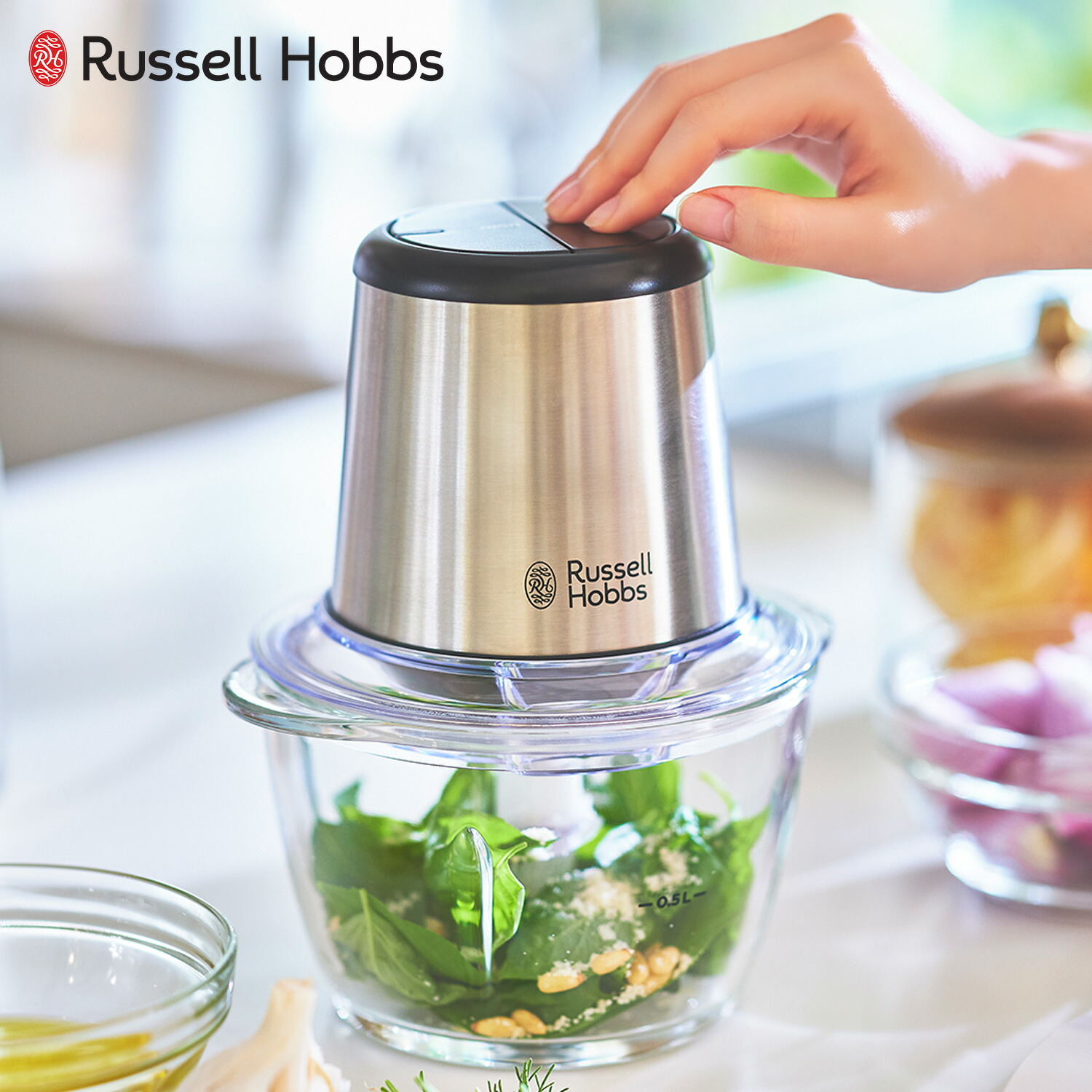 楽天市場 着後レビューで選べる特典 Russell Hobbs ラッセルホブス Four Blades Mini Chopper 4ブレードミニ チョッパー 70jp フードプロセッサー ミキサー ジューサー キッチン家電 みじん切り ミンチ ホイップ コンパクト シンプル デザイン おしゃれ Bath