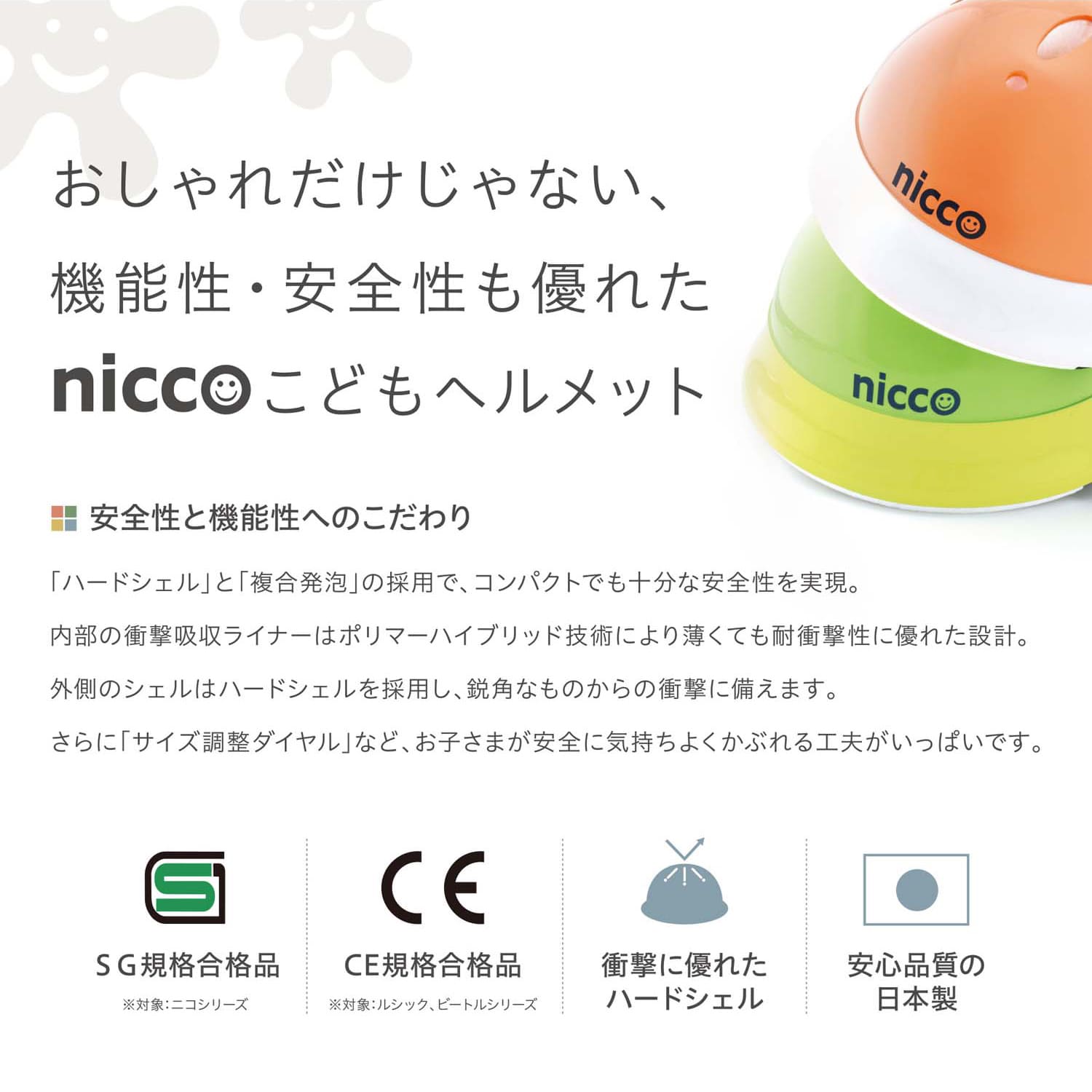 Nicco ニコ 2歳 子供用 幼児 1歳 自転車 ヘルメット 3歳 ベビー キッズ