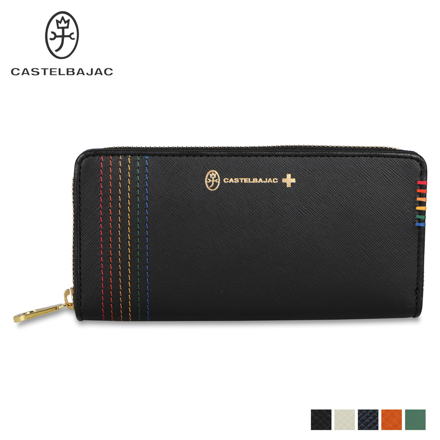 【最大1000円OFFクーポン】 カステルバジャック CASTELBAJAC 財布 長財布 メンズ レディース シェスト SHEST SERIES LONG WALLET 本革 ラウンドファスナー ブラック ホワイト ネイビー オレンジ グリーン 黒 白 27605｜Goods Lab＋