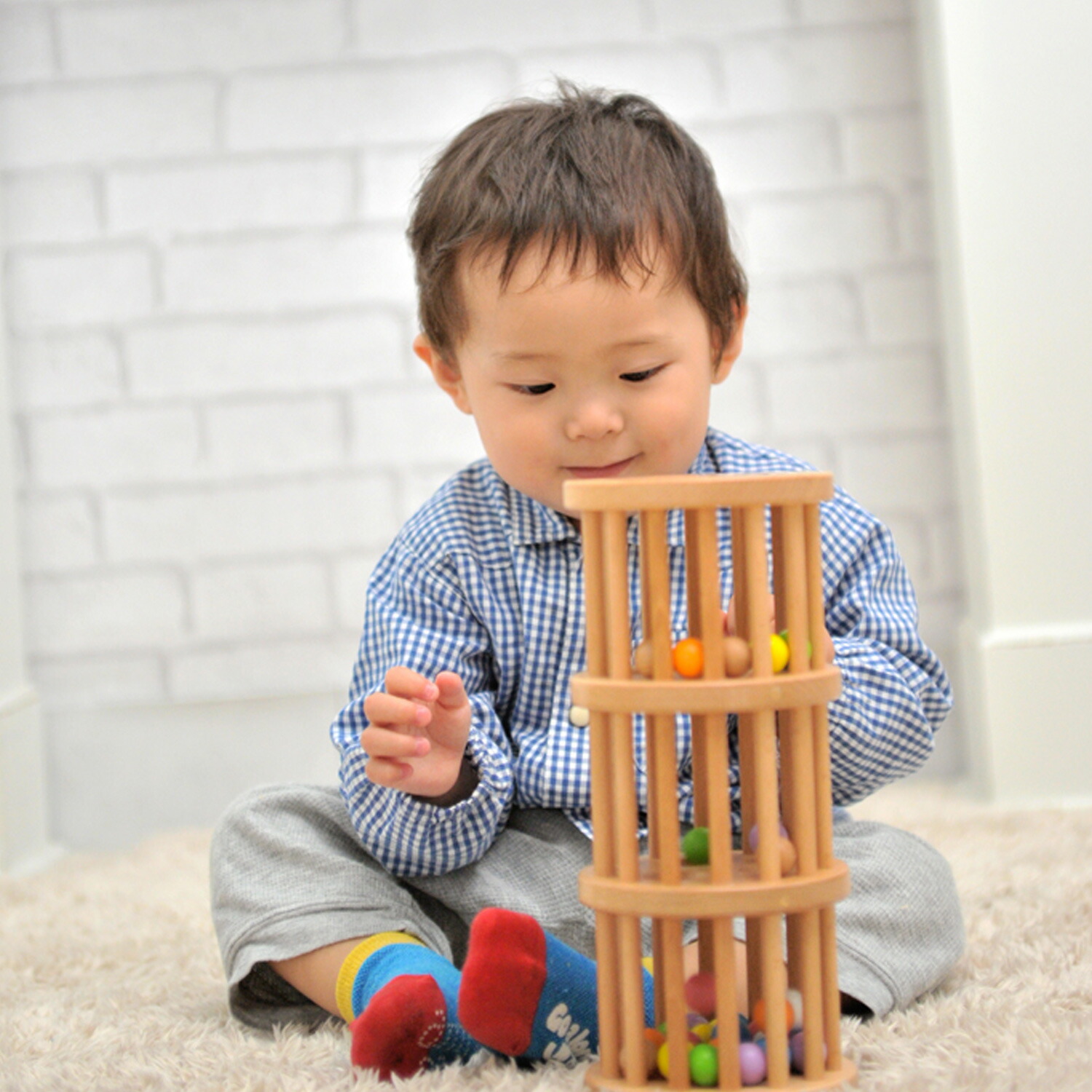 Edute Rattle 10ヶ月から対応 ラトル 木のおもちゃ 知育玩具 エデュテ Tower