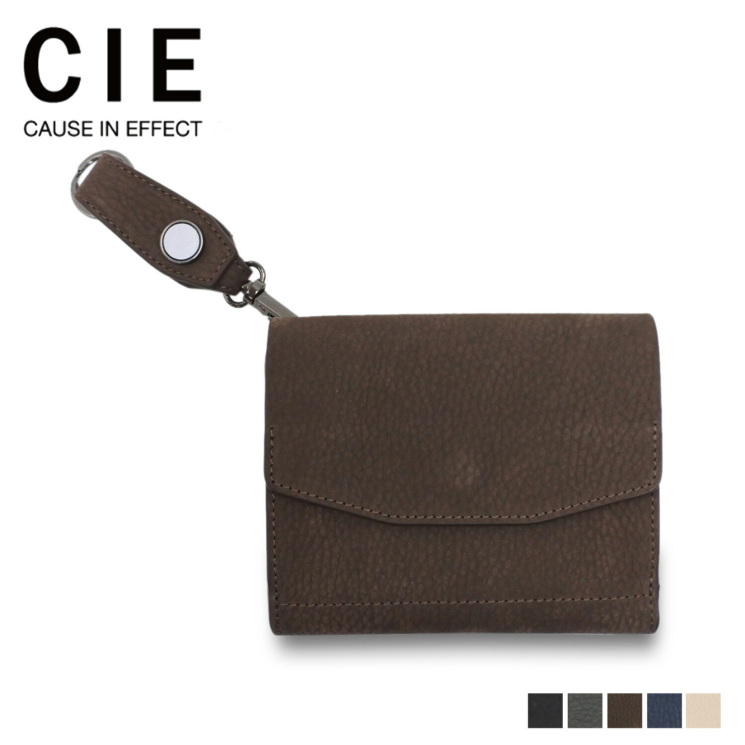 【特典付き】 CIE シー 財布 二つ折り 小銭入れ コインケース メンズ レディース フォーク ミドル ウォレット FOLK MIDDLE WALLET 本革 ブラック グレー ブラウン ブルー トープ 032251｜Goods Lab＋