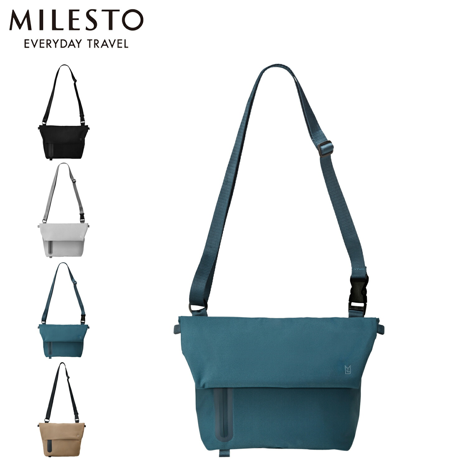 MILESTO SHOULDER BAG ミレスト バッグ ショルダーバッグ メンズ レディース 撥水 ブラック グレー グリーン MLS845 母の日