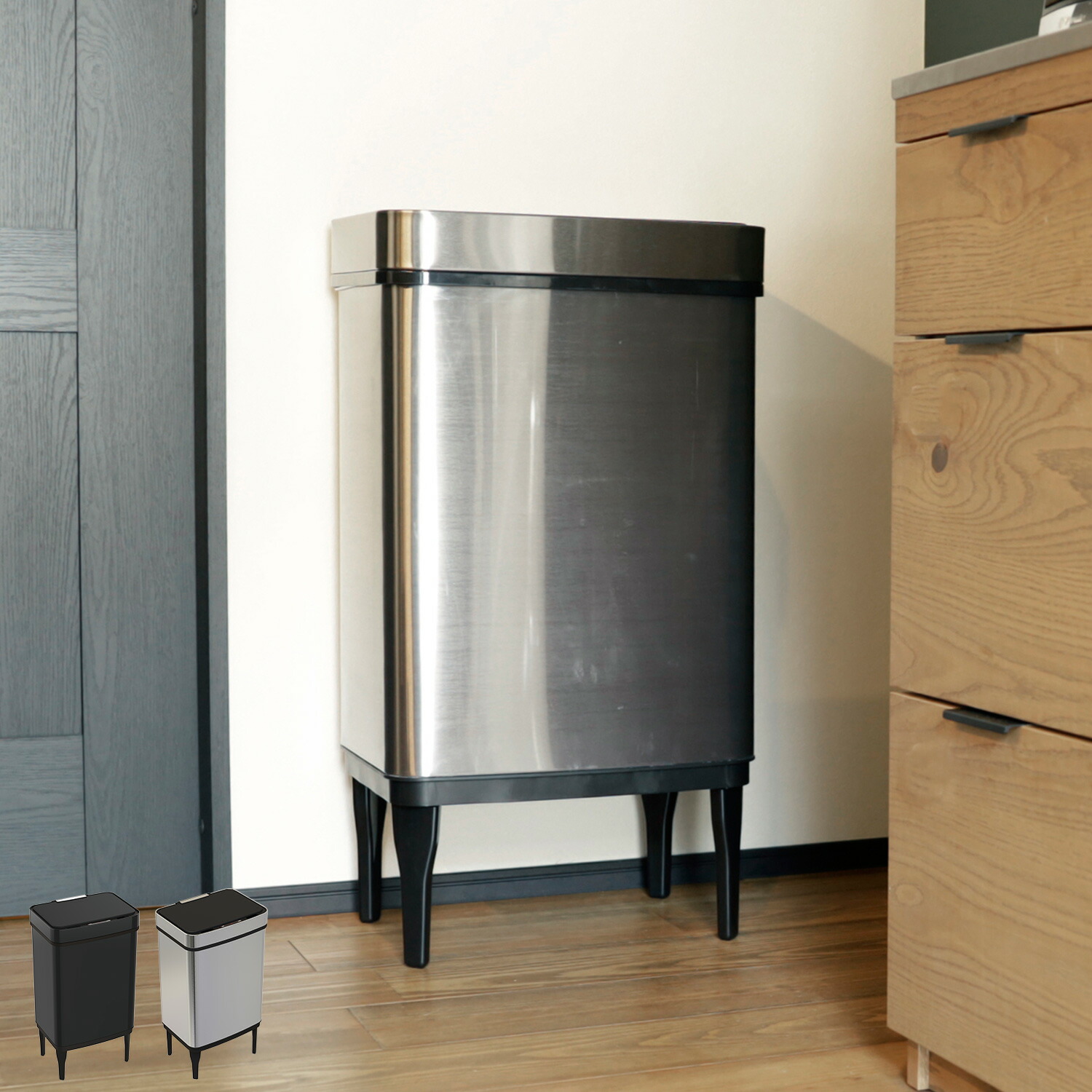 b.c.l ビーシーエル ゴミ箱 ダストボックス 36L 2分別 ふた付き ペダル式 スリム STAINLESS DUST BOX シルバー b.c.l(Banal comfort life-style) b.c.l ビーシーエル ゴミ箱