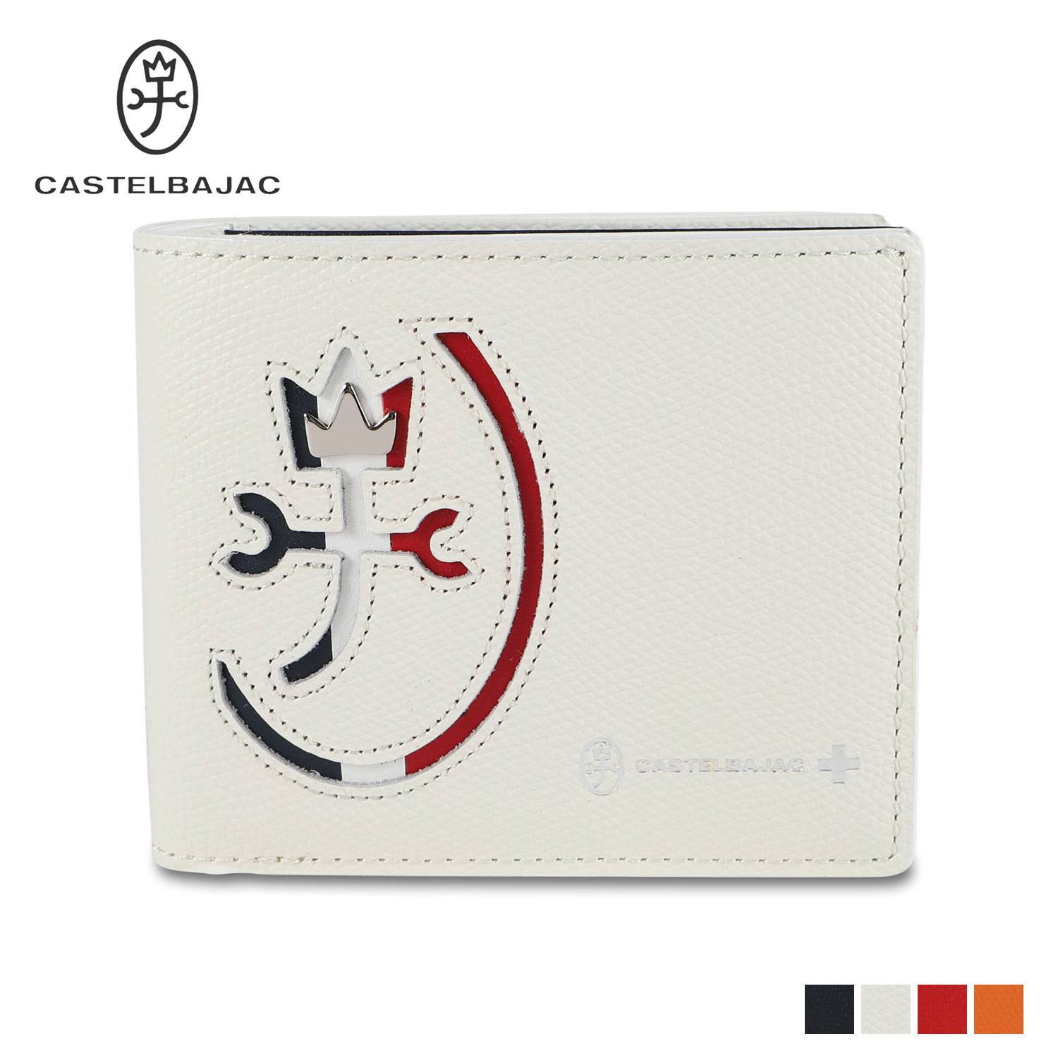 カステルバジャック CASTELBAJAC 財布 二つ折り財布 メンズ レディース カルネ CARNET SERIES WALLET 本革 ホワイト ブラック レッド オレンジ 黒 白 32613