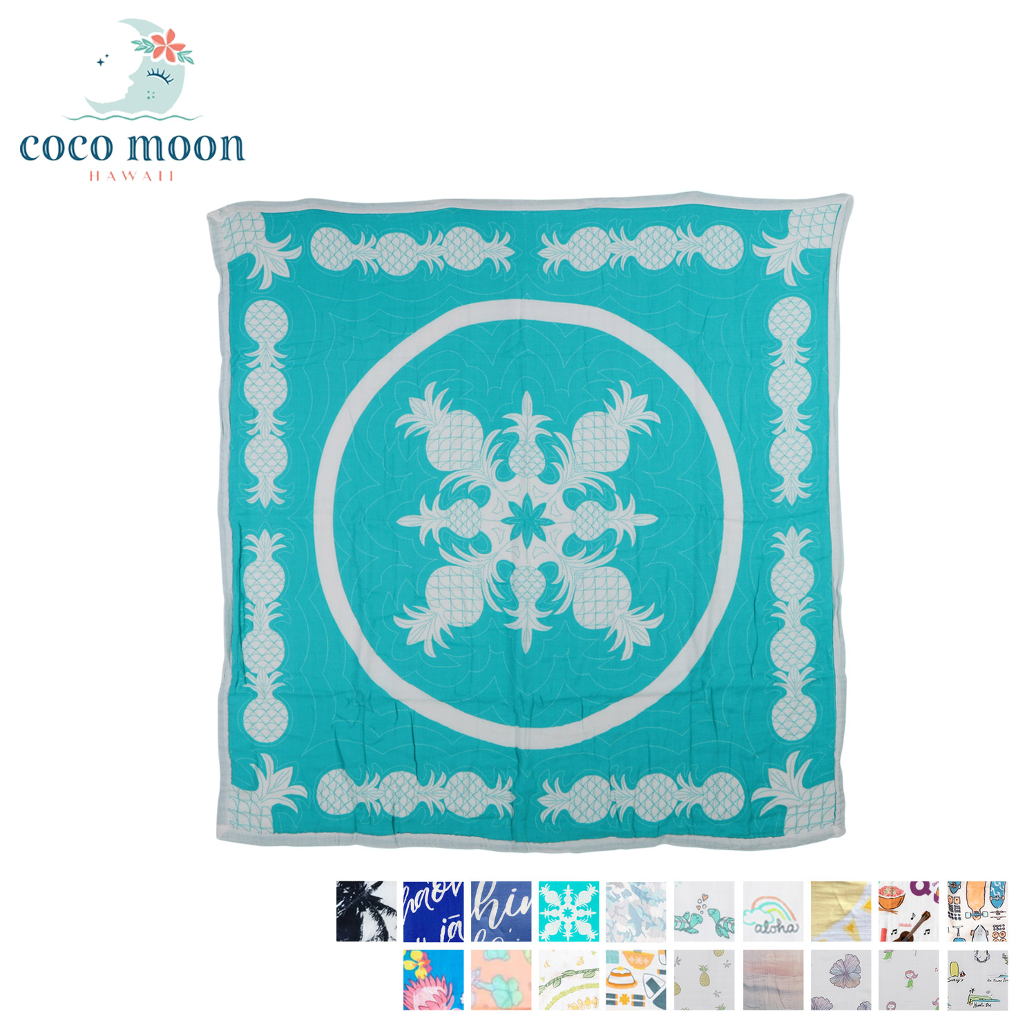【最大1000円OFFクーポン発行中】 CocoMoon QUILT ココムーン ブランケット キルト 大判 ベビー 赤ちゃん ホワイト ライト ブルー オレンジ マルチカラー 白 460100200102