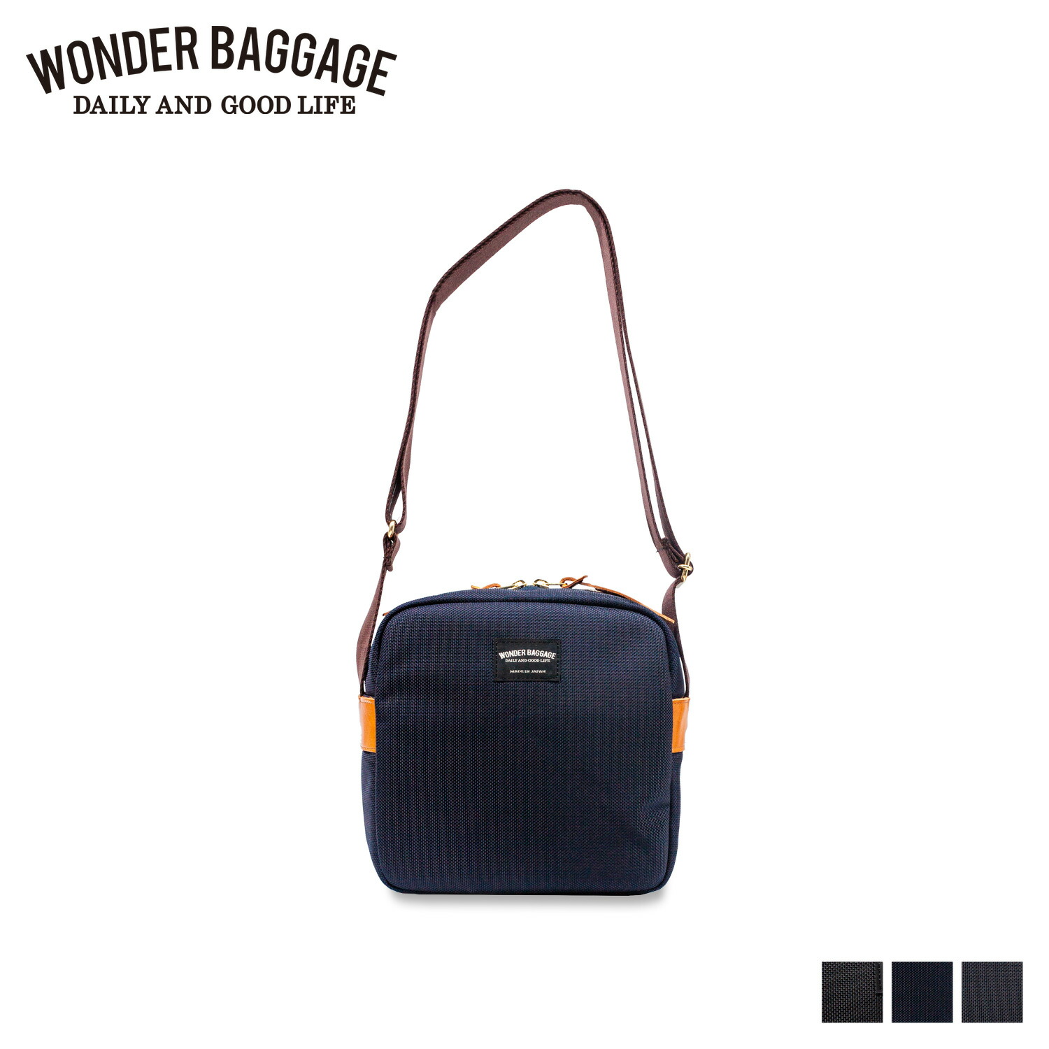 WONDER BAGGAGE PROTECT SHOULDER ワンダーバゲージ 写真機御徒面子 写真機入れもの 肩部 防護 メンズ 一眼二眼レフ 鏡鑑受け答え 黒いこと 米国海軍 赤銅色 黒 WB-G-036