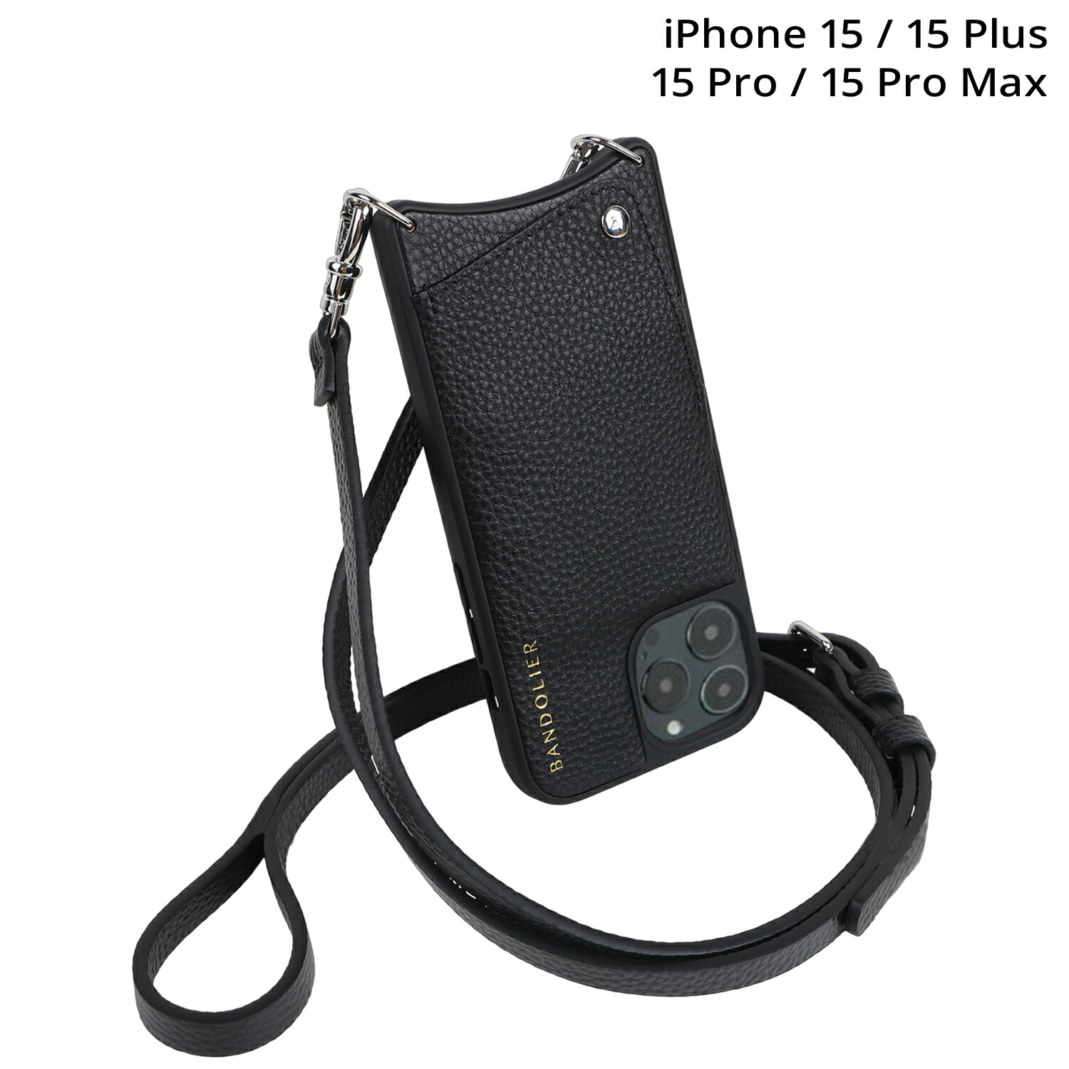 BANDOLIER EMMA SILVER バンドリヤー iPhone15 15Pro iPhone 15 Pro Max iPhone 15 Plus スマホケース スマホシ エマ シルバー メンズ レディース ブラック 黒 10EMM 母の日