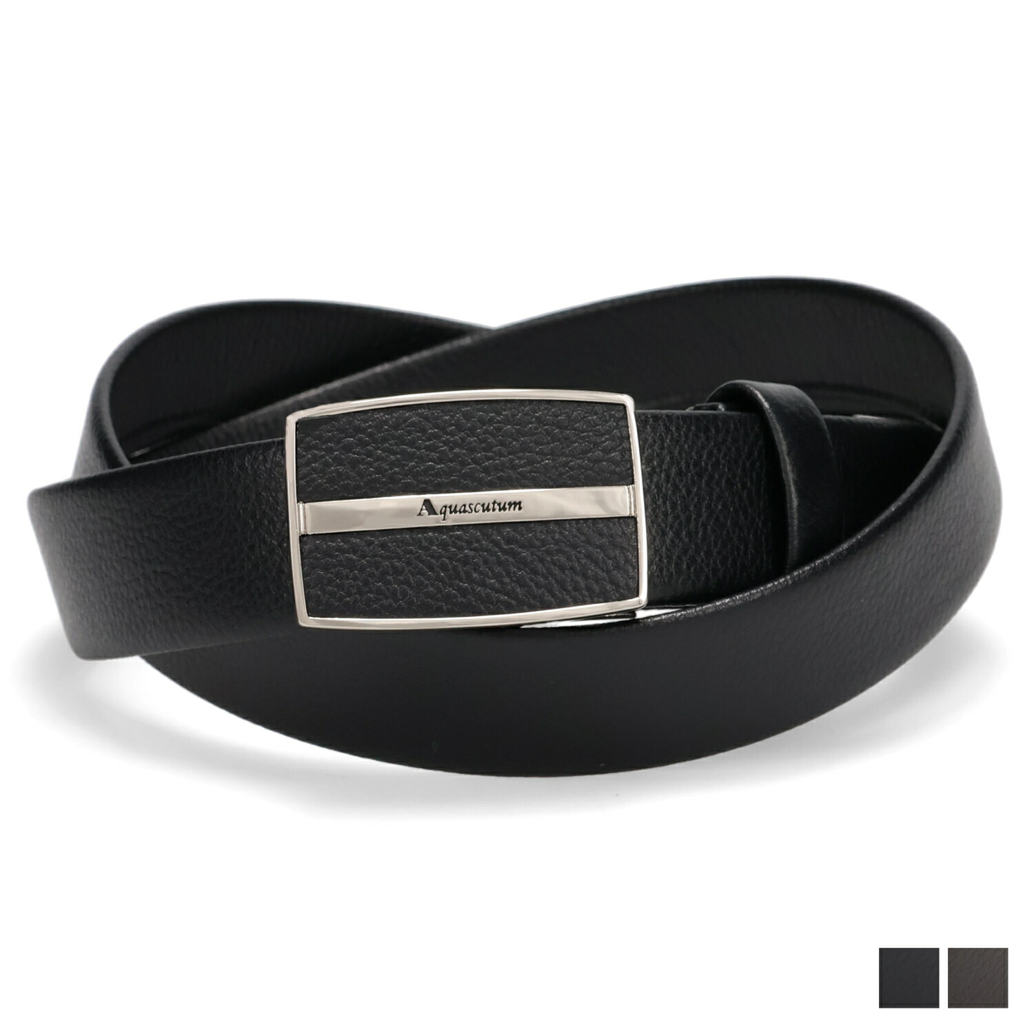 AQUASCUTUM LEATHER BELT アクアスキュータム ベルト レザーベルト メンズ 本革 日本製 ブラック ダーク ブラウン 黒 AQ-4080123