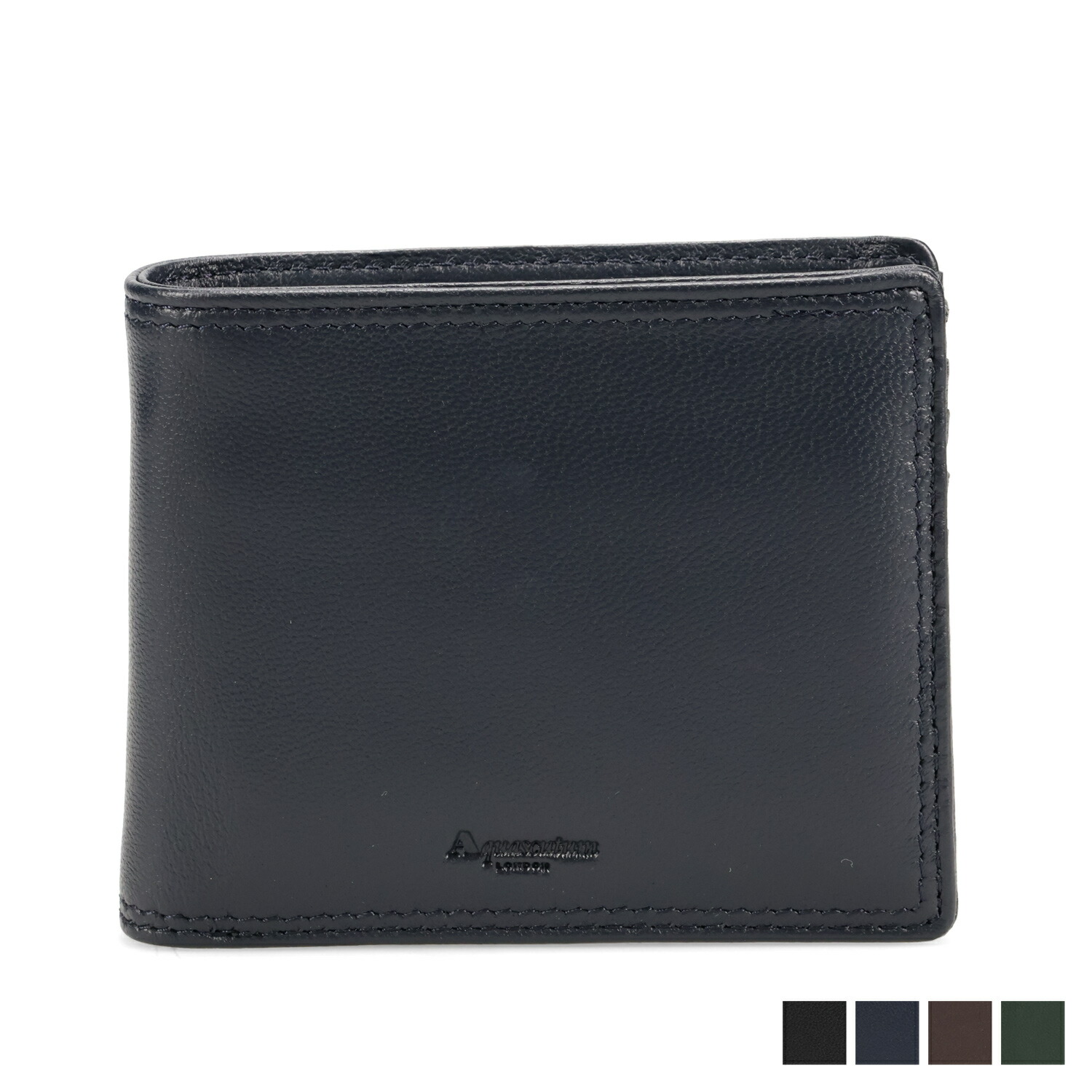 【最大1000円OFFクーポン】 AQUASCUTUM SUTTON アクアスキュータム 財布 二つ折り サットン メンズ 本革 小銭入れあり ブラック ネイビー ダーク ブラウン グリーン 黒 AQ-WS001｜Goods Lab＋