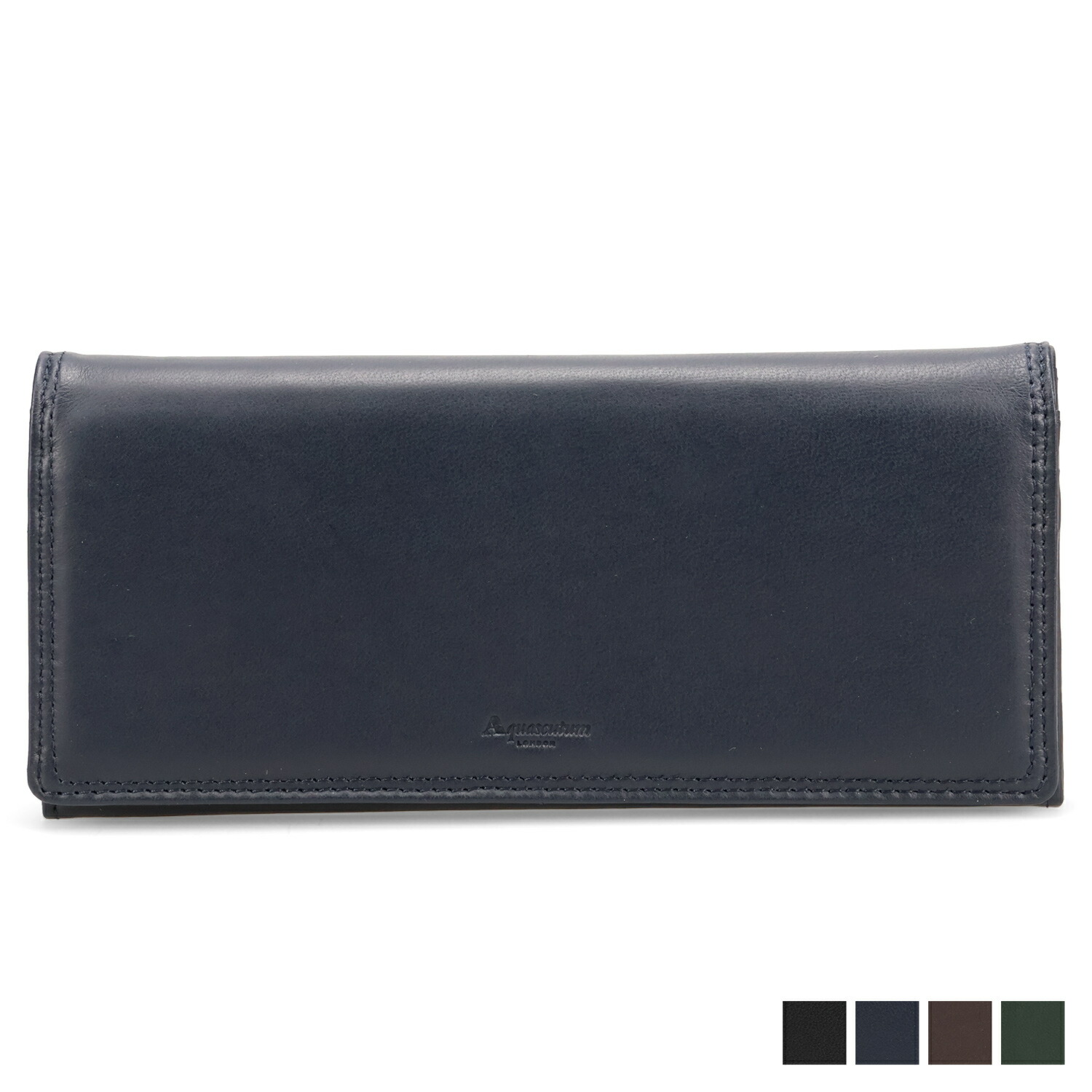 【最大1000円OFFクーポン】 AQUASCUTUM SUTTON アクアスキュータム 財布 長財布 サットン メンズ 本革 かぶせ ブラック ネイビー ダーク ブラウン グリーン 黒 AQ-WT001｜Goods Lab＋