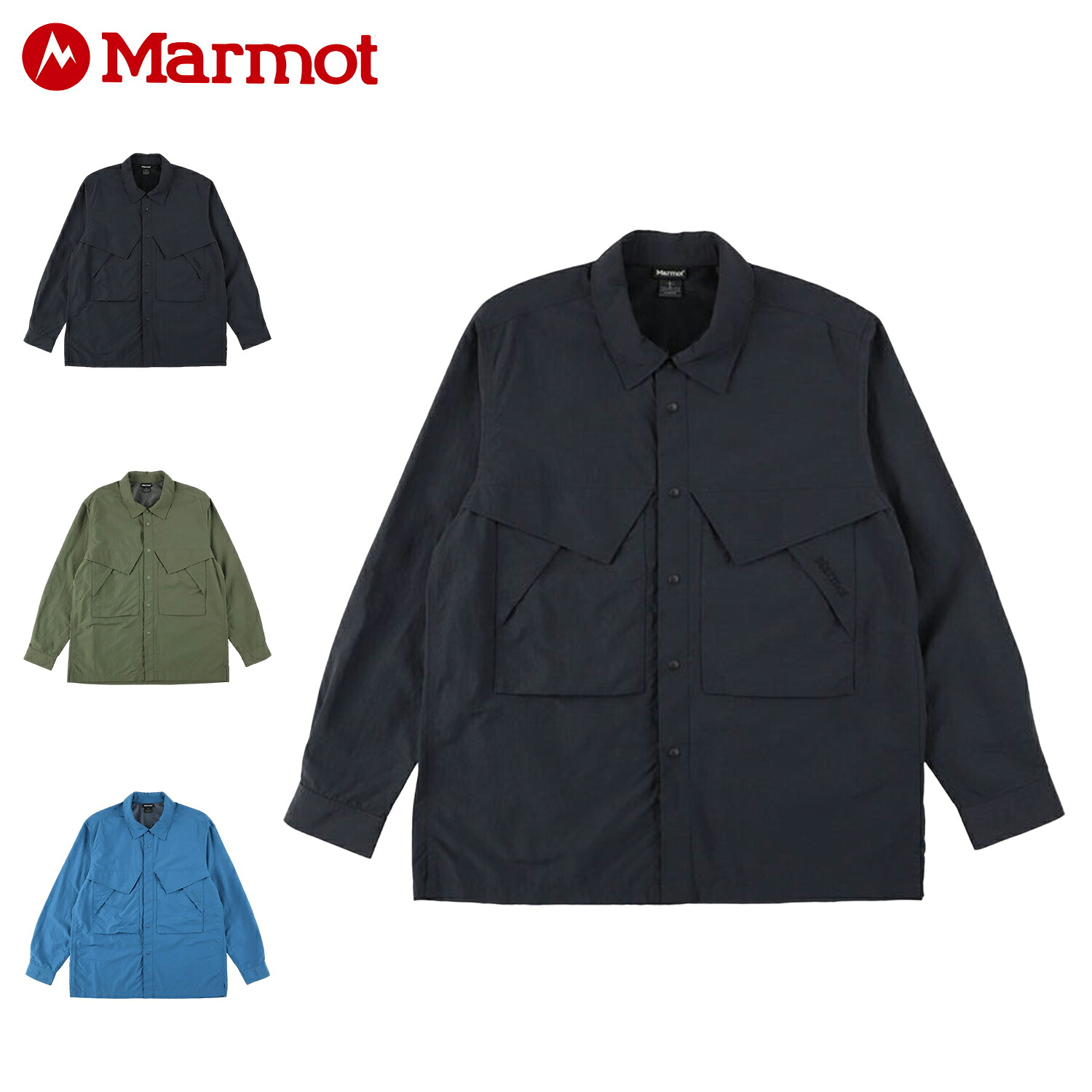 Marmot MAMMOTH SHIRT マーモット シャツ 長袖 マンモス メンズ 撥水 ブラック オリーブ ブルー 黒 TSSMS401｜Goods Lab＋ 8,140円