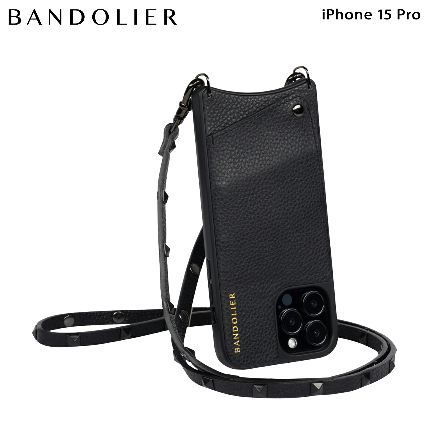 【最大1000円OFFクーポン】 BANDOLIER SARAH BLACK バンドリヤー iPhone 15Pro スマホケース スマホショルダー 携帯 アイフォン サラ ブラック メンズ レディース ブラック 黒 10SAR｜Goods Lab＋