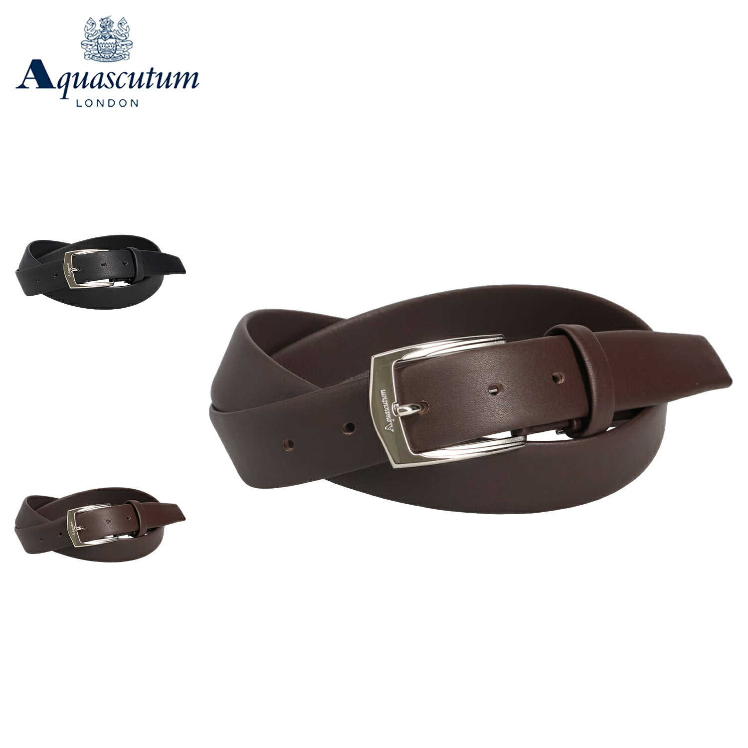 AQUASCUTUM LEATHER BELT アクアスキュータム ベルト レザーベルト メンズ 本革 日本製 ブラック ブラウン 黒 AQ-4150123