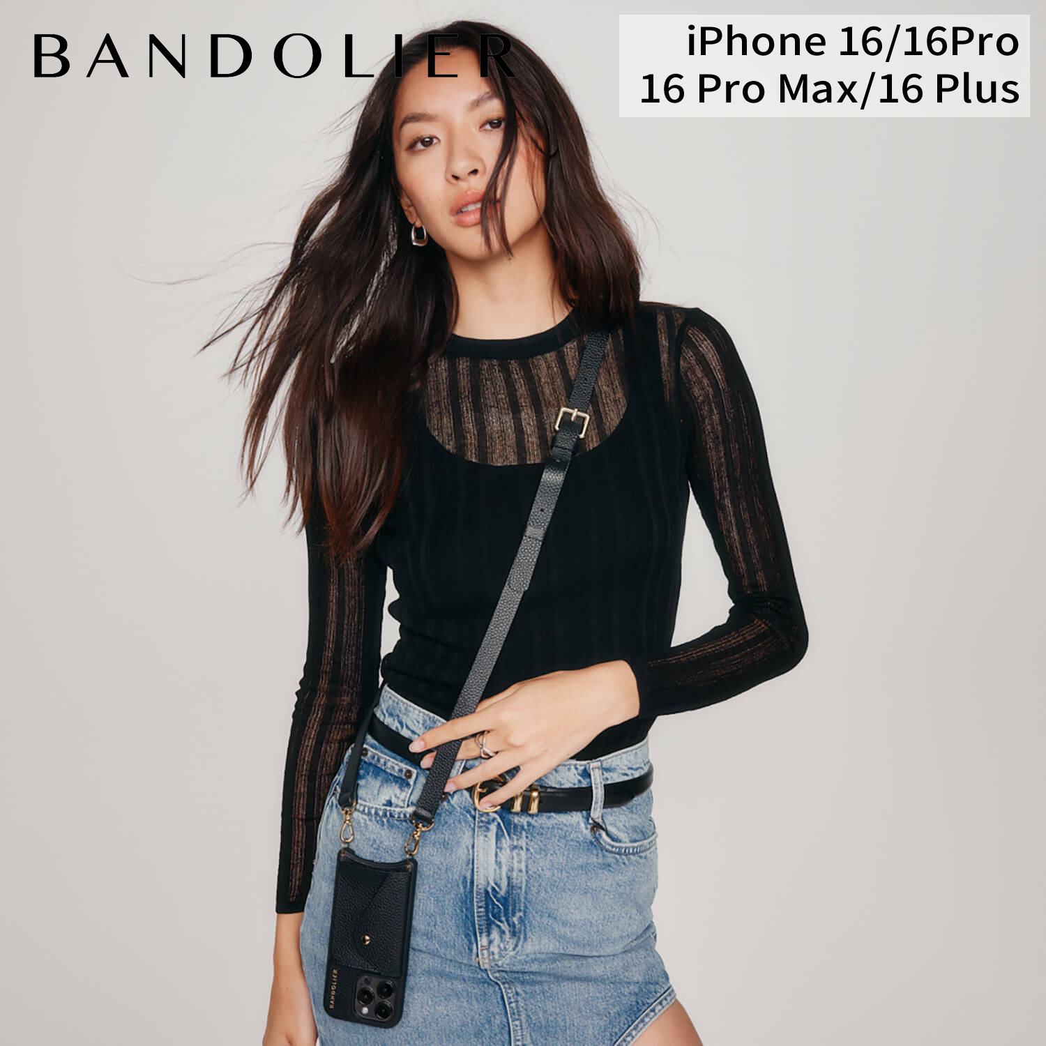【最大1000円OFFクーポン】 BANDOLIER HAILEY SIDE SLOT GOLD バンドリヤー iphone16 16pro 16proMax 16Plus スマホケース スマホショルダー 携帯 アイフォン メンズ レディース ブラック 黒 14HAI|Goods Lab+