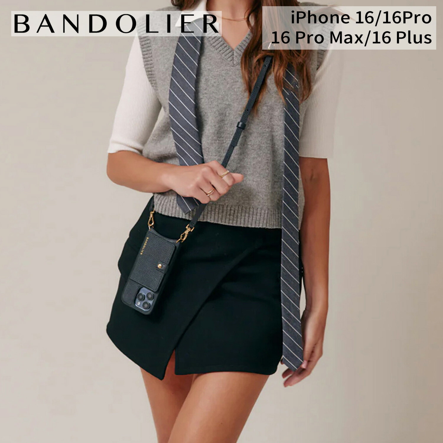 【最大1000円OFFクーポン】 BANDOLIER MILA MagSafe BLACK GOLD バンドリヤー iphone16 16pro 16proMax 16Plus スマホケース スマホショルダー 携帯 アイフォン メンズ レディース ブラック 黒 18MIL 【Oggi 2月号掲載】｜Goods Lab＋