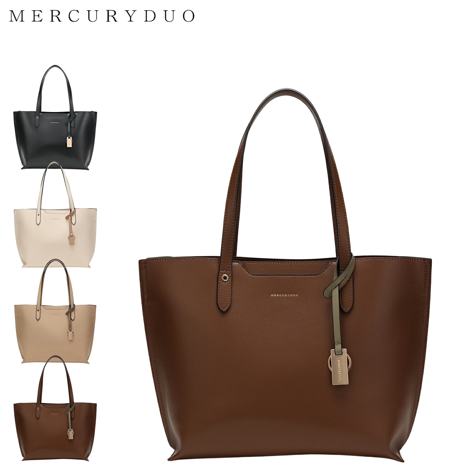 MERCURYDUO マーキュリーデュオ バッグ トートバッグ レディース A4サイズ対応 ブラック ホワイト ベージュ ブラウン 黒 白 MER-90630B 母の日