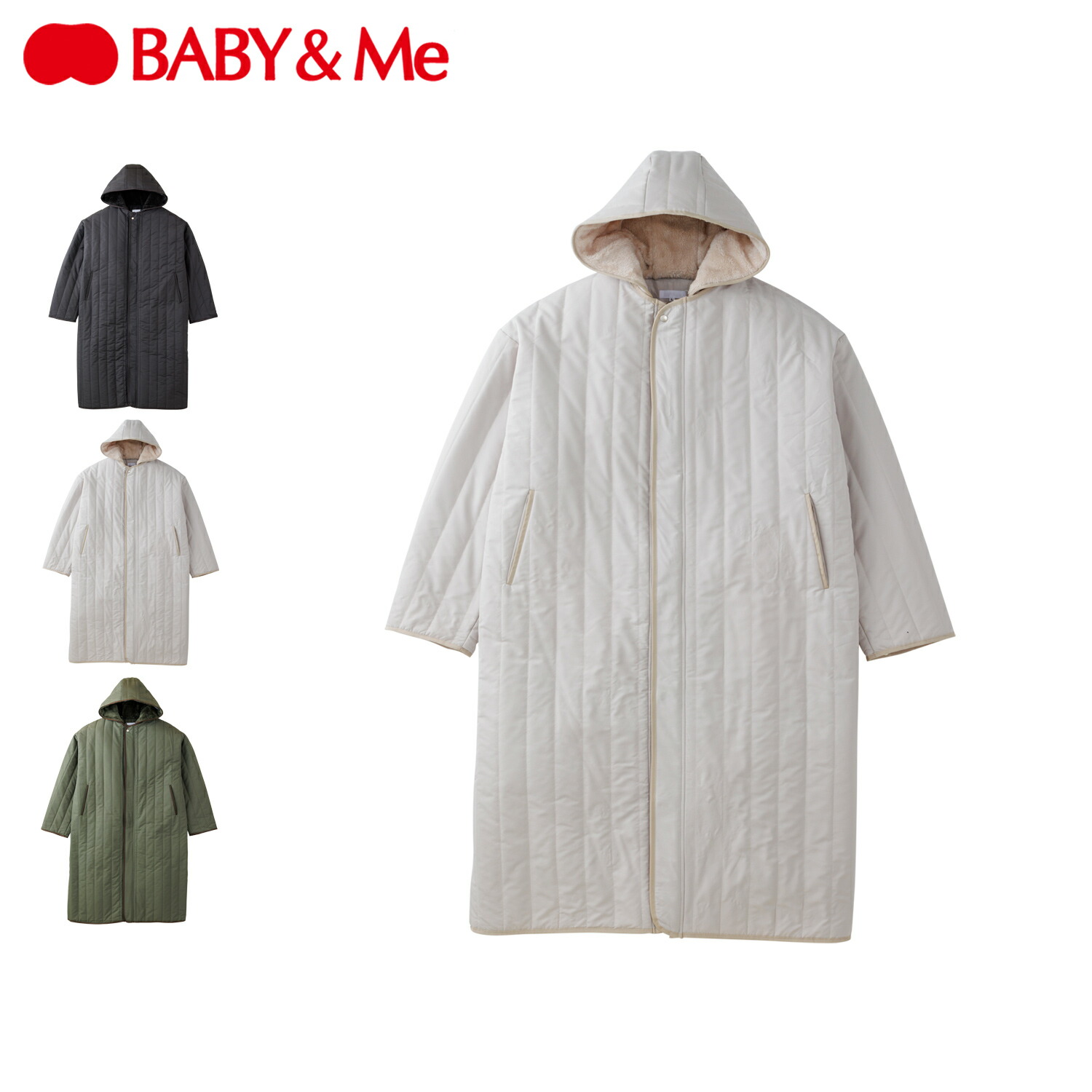 【最大1000円OFFクーポン発行中】 Baby&me ベビーアンドミー ロングコート アウター メンズ レディース フード付き 大きいサイズ ブラック グレー オリーブ 黒 MT-21