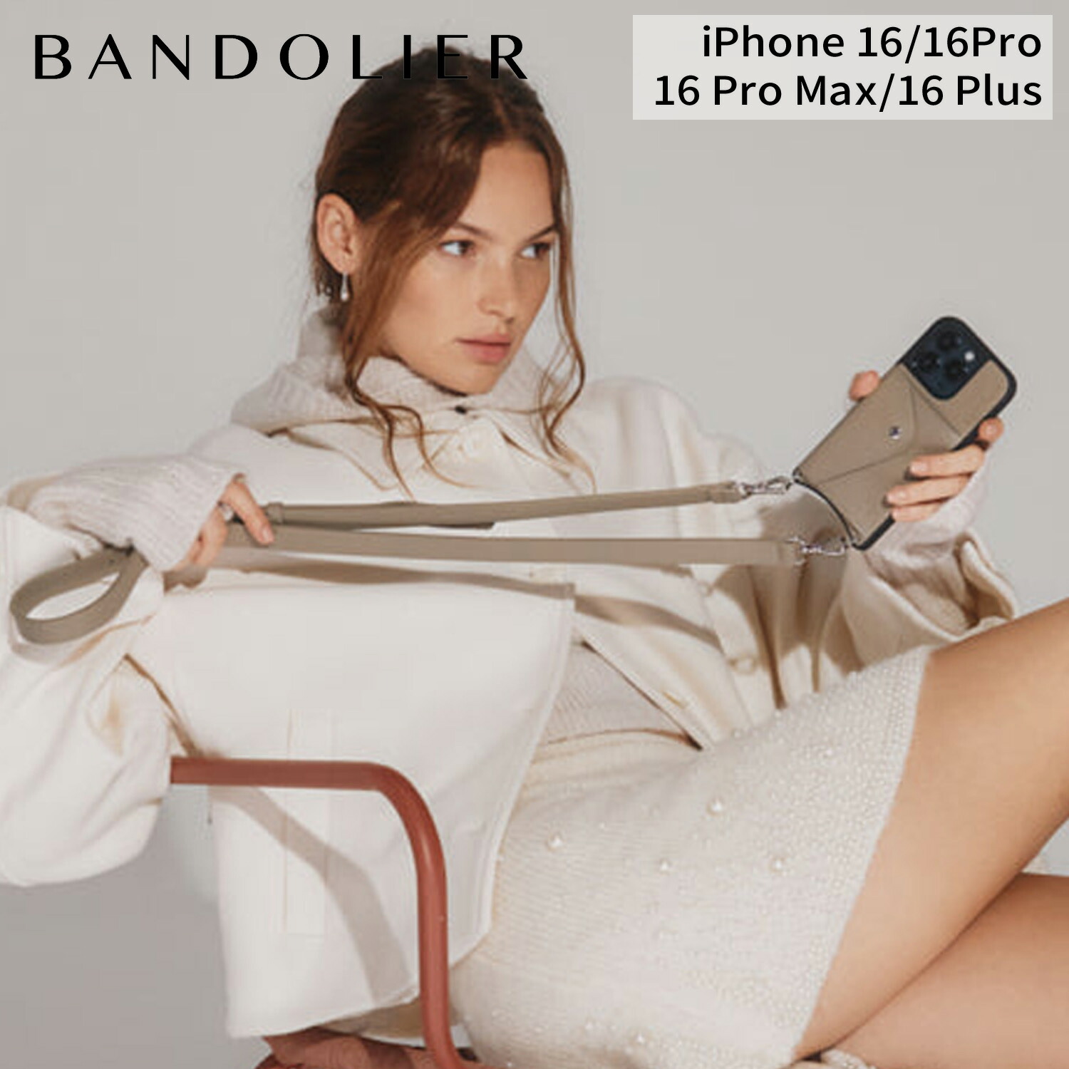 BANDOLIER HAILEY SIDE SLOT GREIGE バンドリヤー iphone16 16pro 16proMax 16Plus スマホケース スマホショルダー 携帯 アイフォン ヘイリーサイドスロット メンズ レディース グレージュ 14HAI 母の日