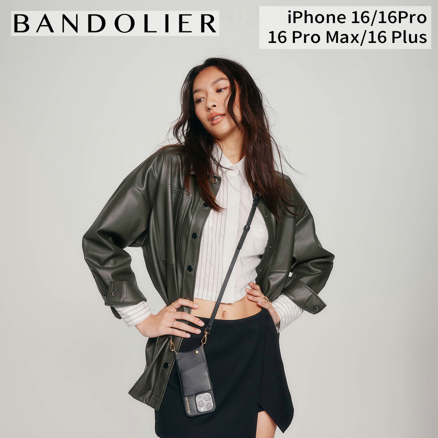 BANDOLIER EMMA GOLD バンドリヤー iphone16 16pro 16proMax 16Plus スマホケース スマホショルダー 携帯 アイフォン エマ ゴールド メンズ レディース ブラック 黒 10EMM 母の日