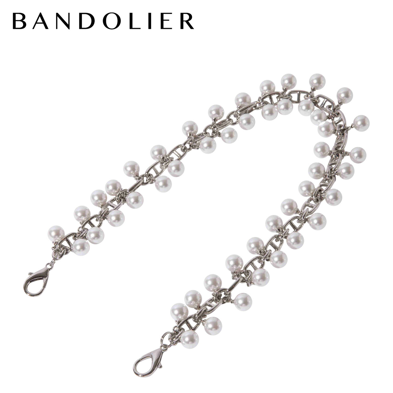 【最大1000円OFFクーポン】 BANDOLIER EMELIA LONG PEARL BANDOLET SILVER バンドリヤー ストラップ スマホストラップ ハンドストラップ バンドレット 落下防止 エミリア ショートパール メンズ レディース シルバー 31EME｜Goods Lab＋