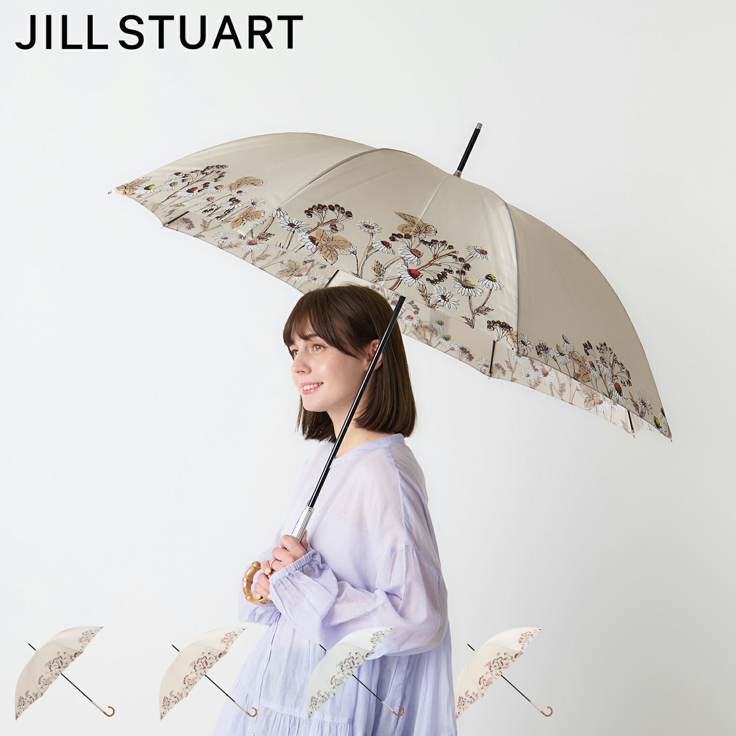 JILL STUART ジル スチュアート 長傘 雨傘 レディース 軽量 ベージュ レッド ブルー ピンク 1JI 11058|Goods Lab+