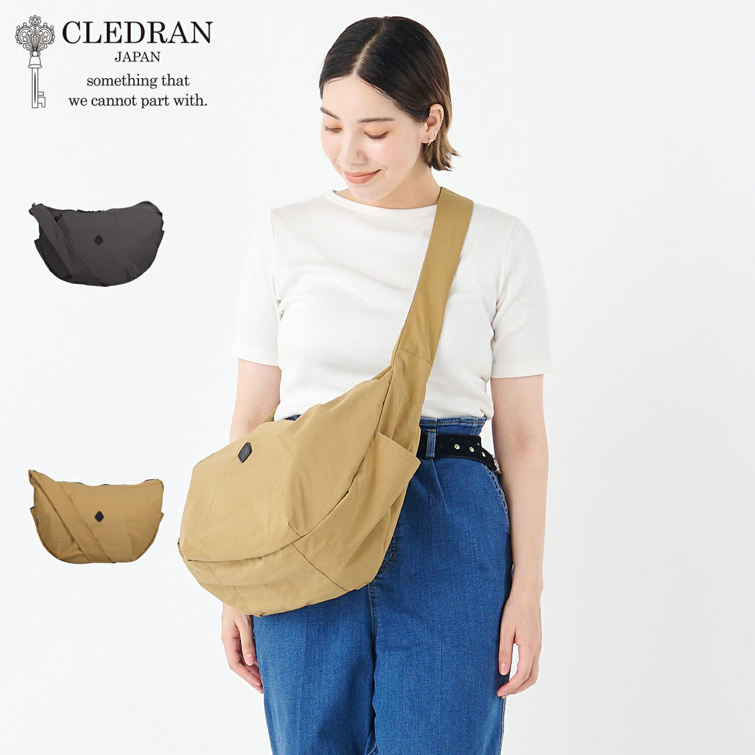 CLEDRAN POID POCKET SHOULDER クレドラン バッグ ショルダーバッグ ポイド ポケット ショルダー レディース 斜めがけ 大人 軽量 A4 グレー ベージュ CL-3787｜Goods Lab＋