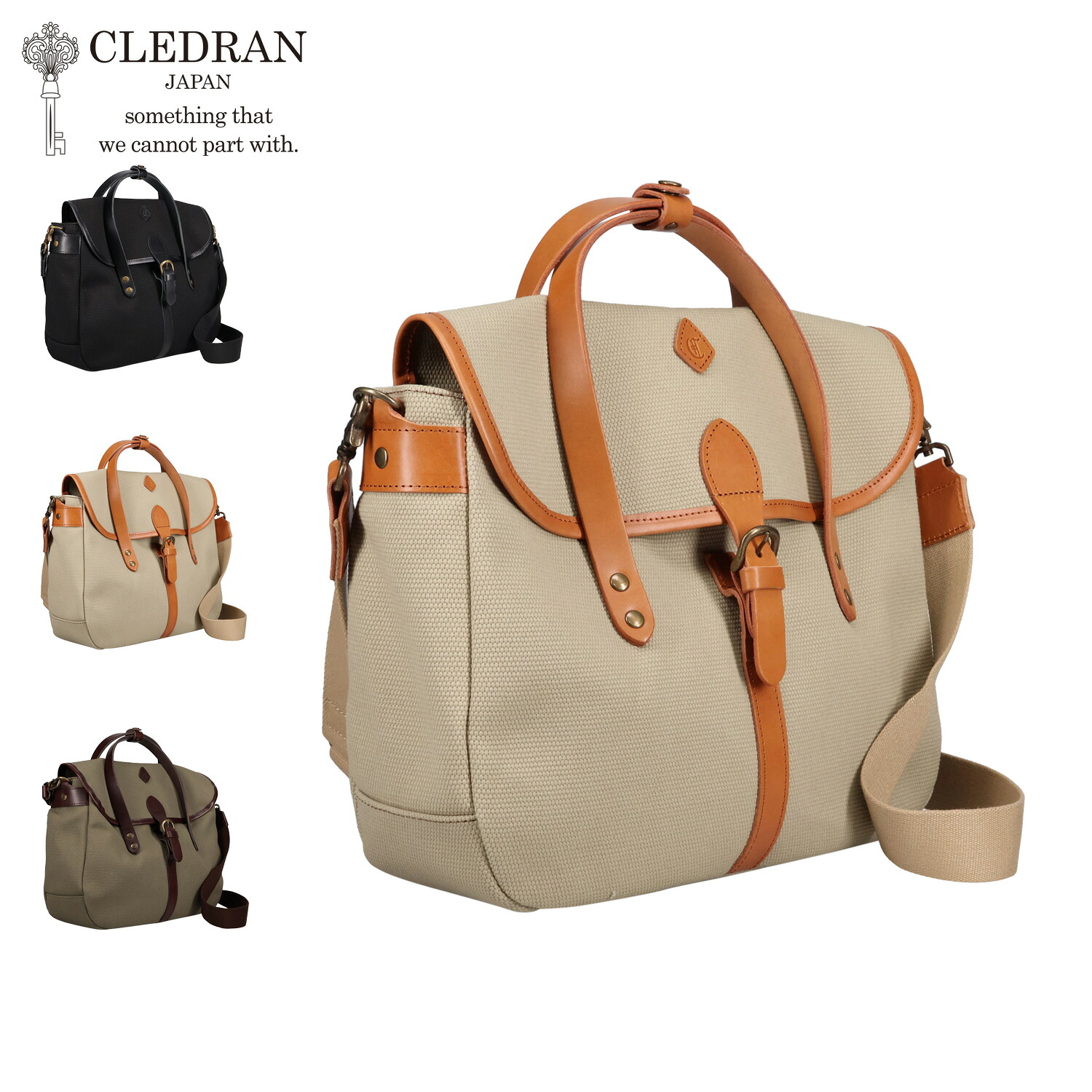 CLEDRAN GRAN 2WAY BAG クレドラン バッグ ショルダーバッグ トートバッグ メンズ レディース 大容量 丈夫 斜めがけ ブラック ベージュ カーキ 黒 CL-3755｜Goods Lab＋