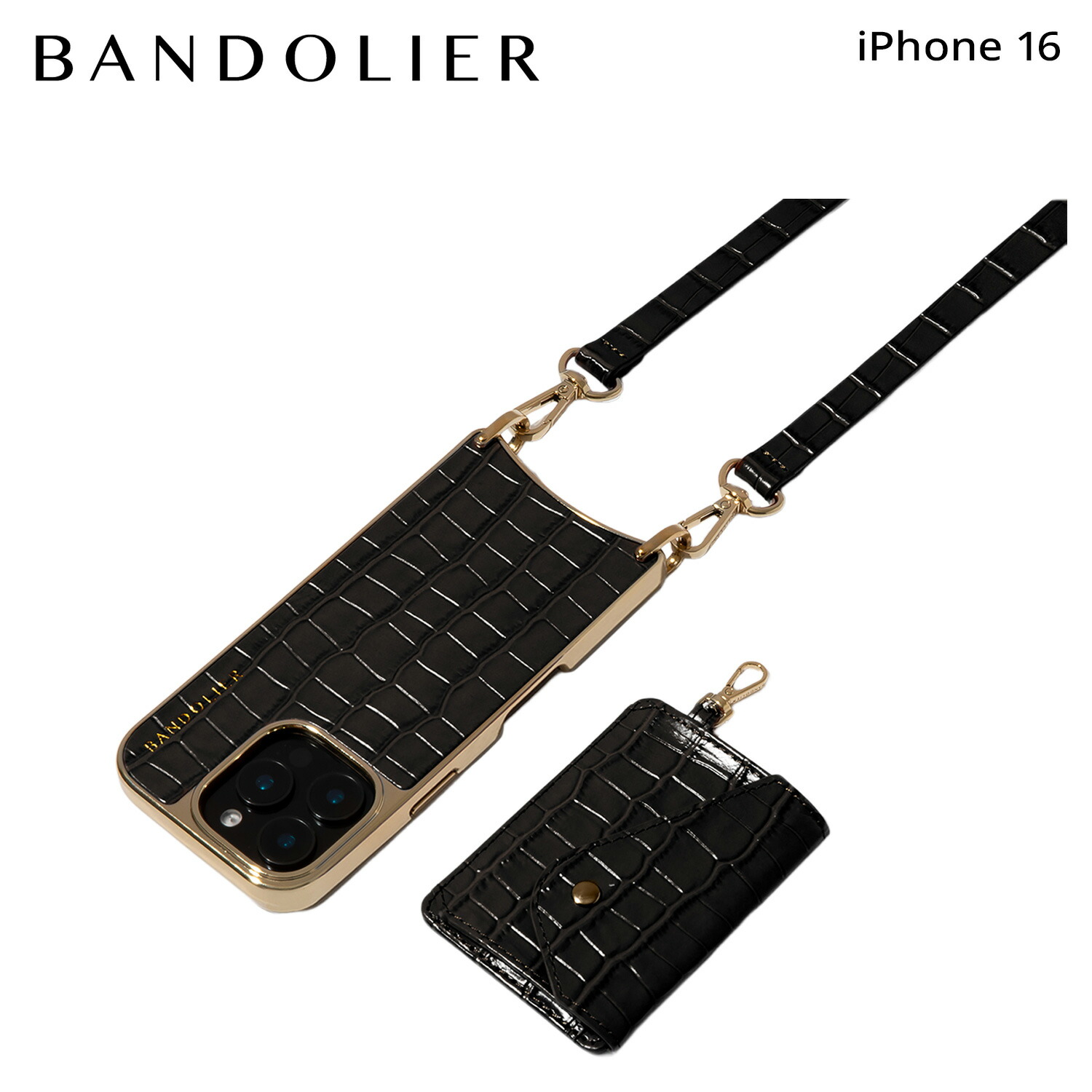 BANDOLIER CASEY CHROME GOLD バンドリヤー スマホショルダー iphone16 スマホケース アイフォン ケイシー マグセーフ ゴールド メンズ レディース ブラック 黒 12CAS 母の日