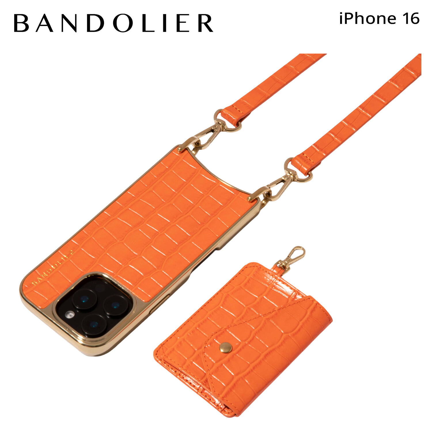 BANDOLIER CASEY CHROME ORANGE バンドリヤー スマホショルダー iPhone16 スマホケース アイフォン ケイシー マグセーフ メンズ レディース オレンジ 12CAS 母の日