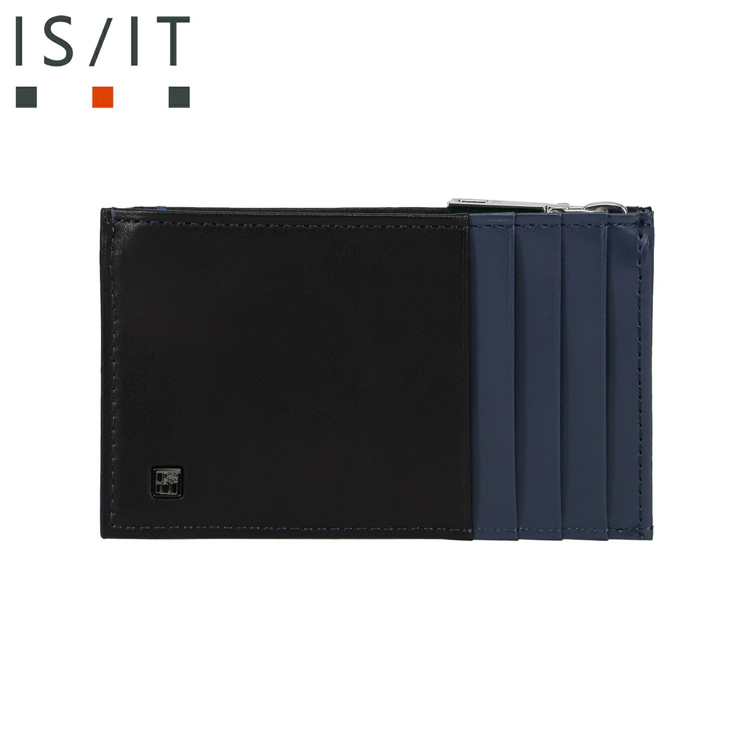 【最大1000円OFFクーポン発行中】 IS/IT シルキー イズイット カードケース パスケース ID 定期入れ メンズ 本革 スリム ブラック 黒 968601