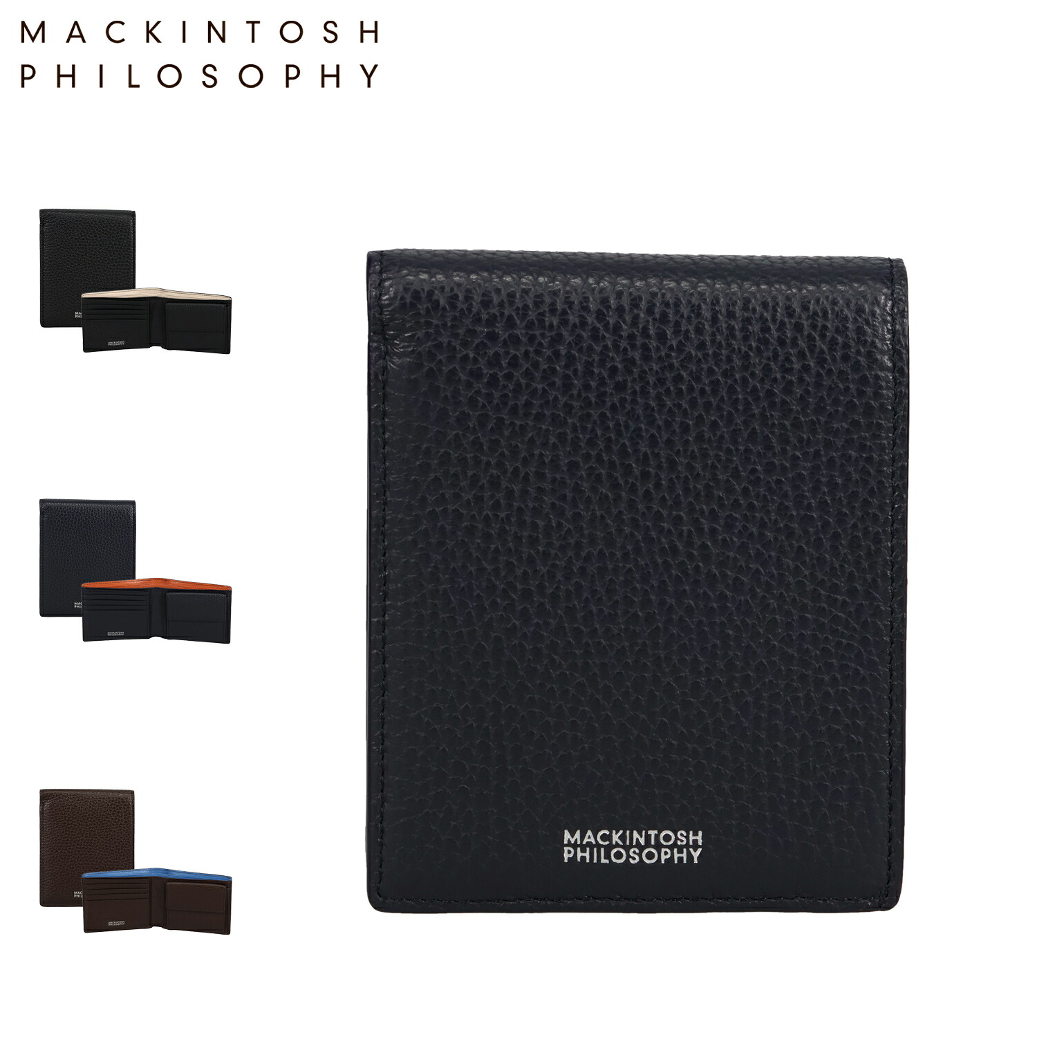 【最大1000円OFFクーポン発行中】 MACKINTOSH PHILOSOPHY マッキントッシュ フィロソフィー 財布 二つ折り財布 札入 メンズ 小銭 本革 ブラック ネイビー ダーク ブラウン 黒 MAPW-00522