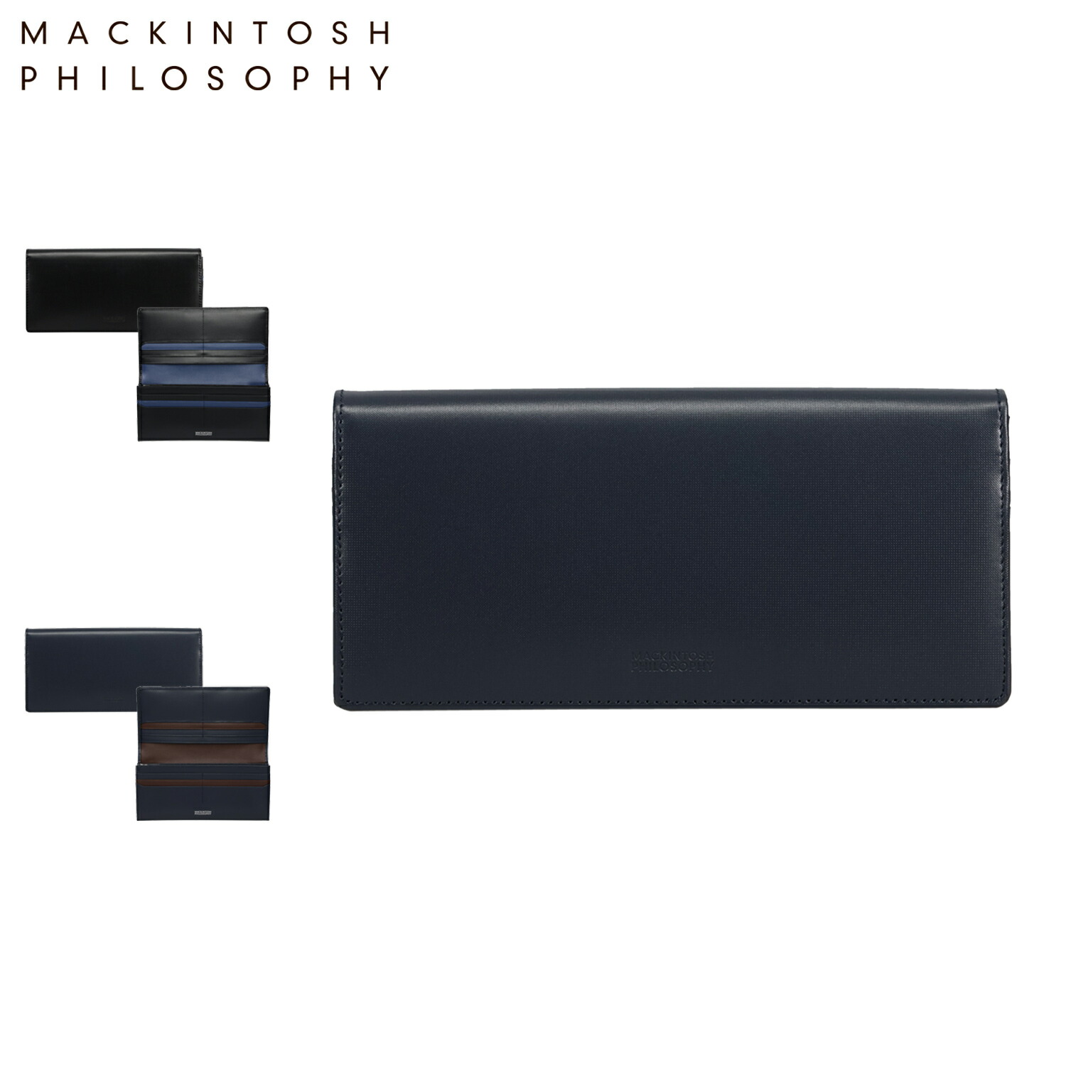 MACKINTOSH PHILOSOPHY マッキントッシュ フィロソフィー 財布 長財布 束入れ 小銭入れ付き メンズ 本革 薄い 大容量 コンパクト ブラック ネイビー 黒 MAPW-00611メンズ財布