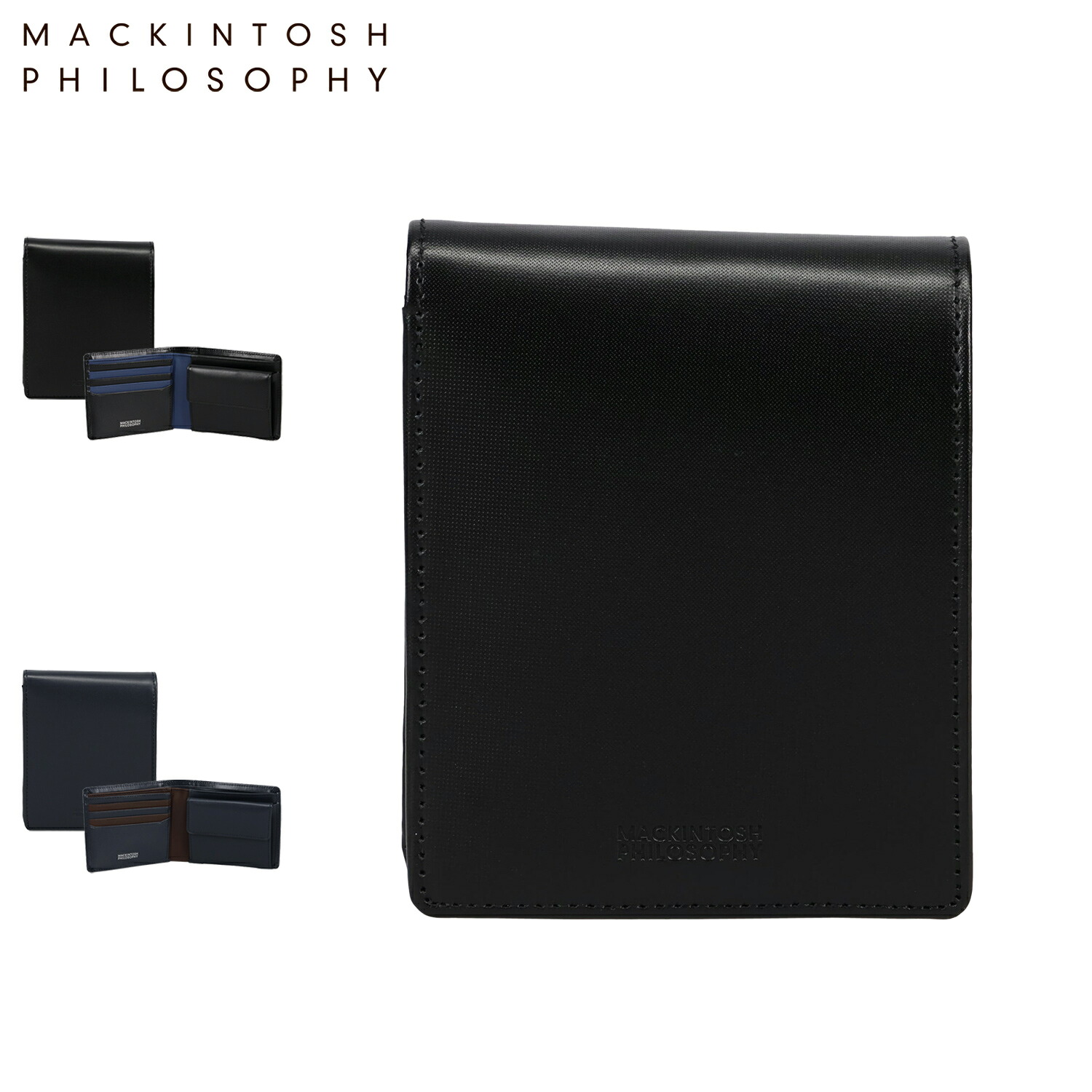 【最大1000円OFFクーポン】 MACKINTOSH PHILOSOPHY マッキントッシュ フィロソフィー 財布 二つ折り メンズ 小銭入れ付 本革 ブラック ネイビー 黒 MAPW-00622｜Goods Lab＋