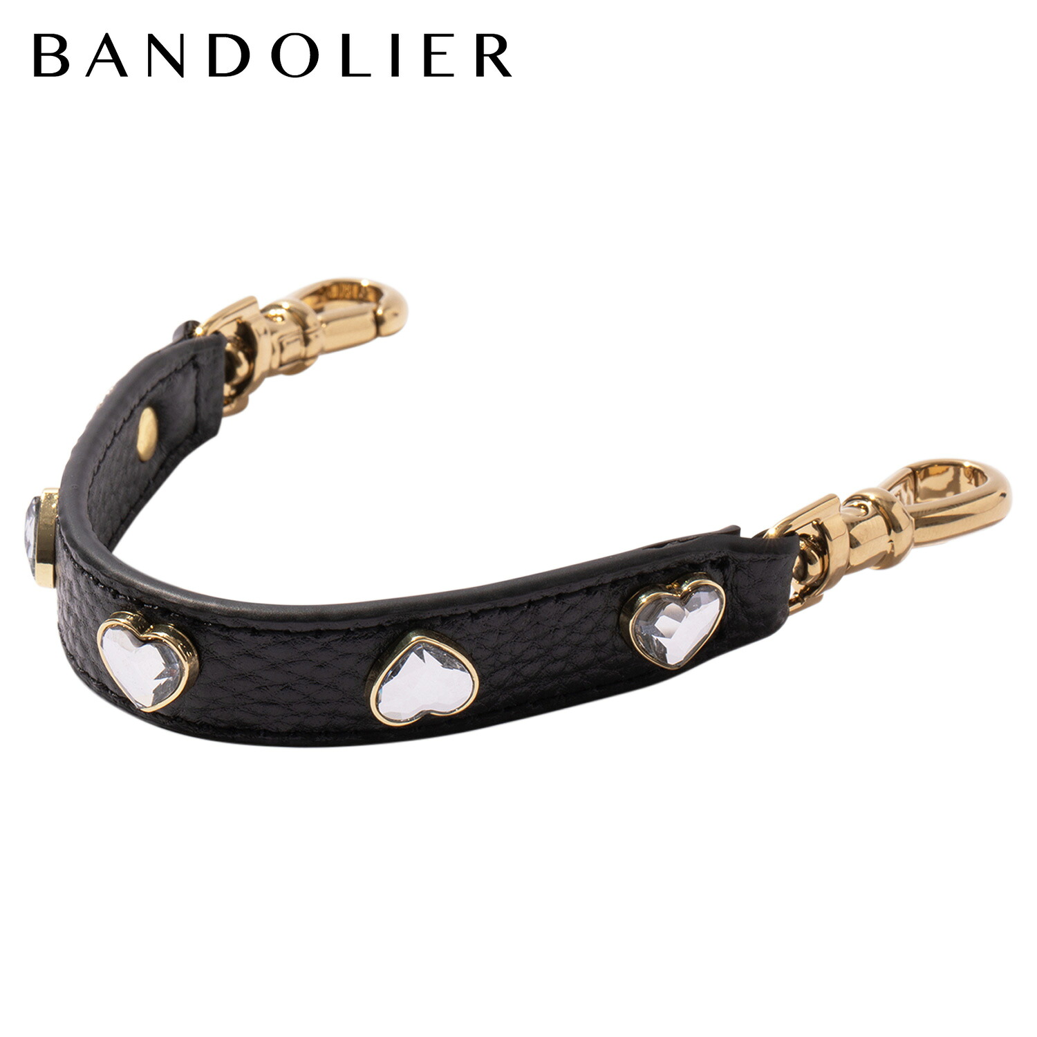 BANDOLIER HEART RHINESTONE WRISTLET BLACK バンドリヤー ストラップ スマホストラップ ハンドストラップ 落下防止 ハートラインストーンリストレット メンズ レディース ブラック 黒 31HRW 母の日
