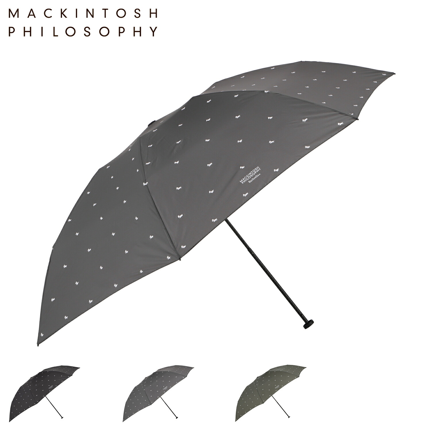 【最大1000円OFFクーポン】 MACKINTOSH PHILOSOPHY マッキントッシュ フィロソフィー 雨傘 折りたたみ傘 バーブレラ ランニングテリア レディース 軽量 丈夫 コンパクト ブラック グレー カーキ 黒 21-431-11343-02|Goods Lab+