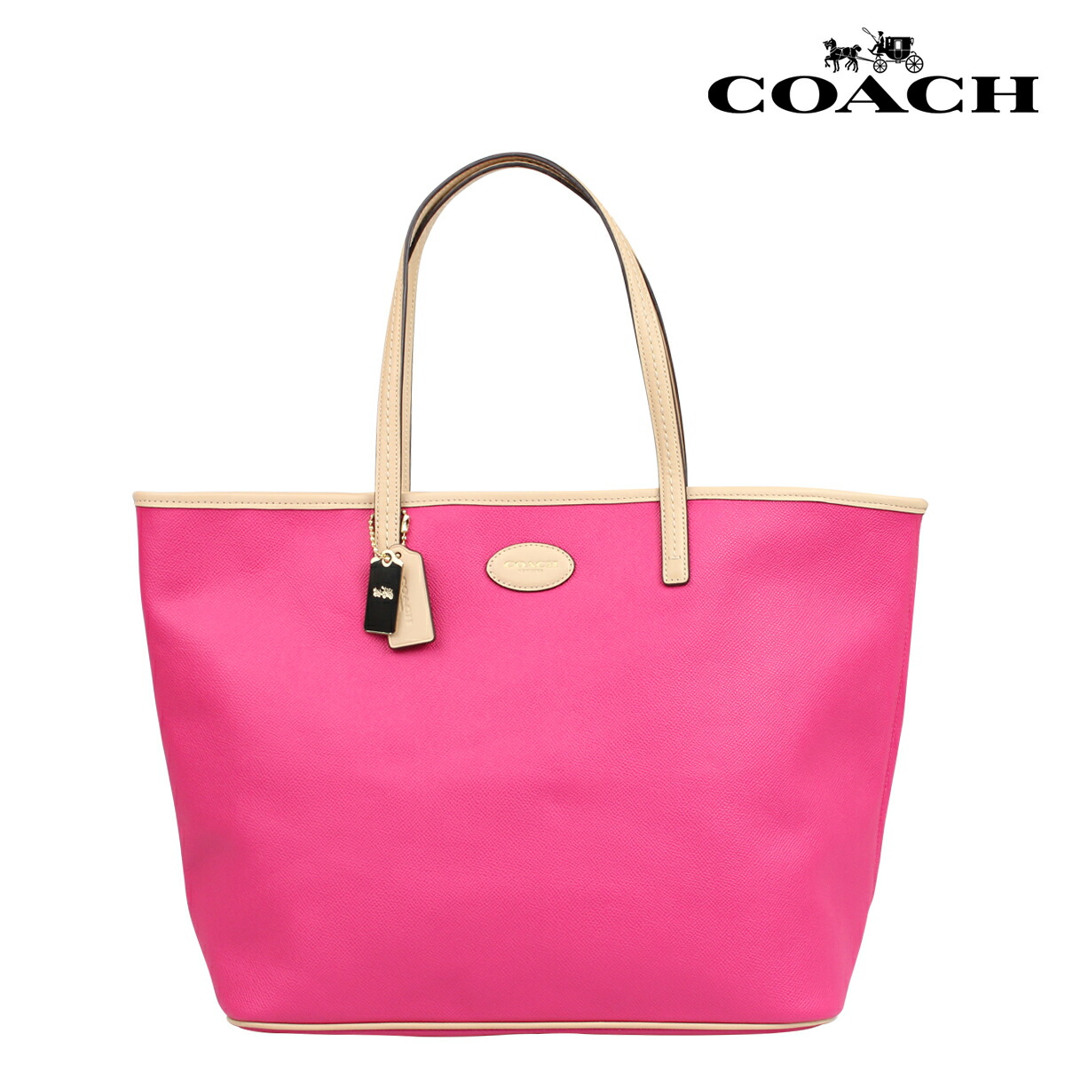 coach town tote pink