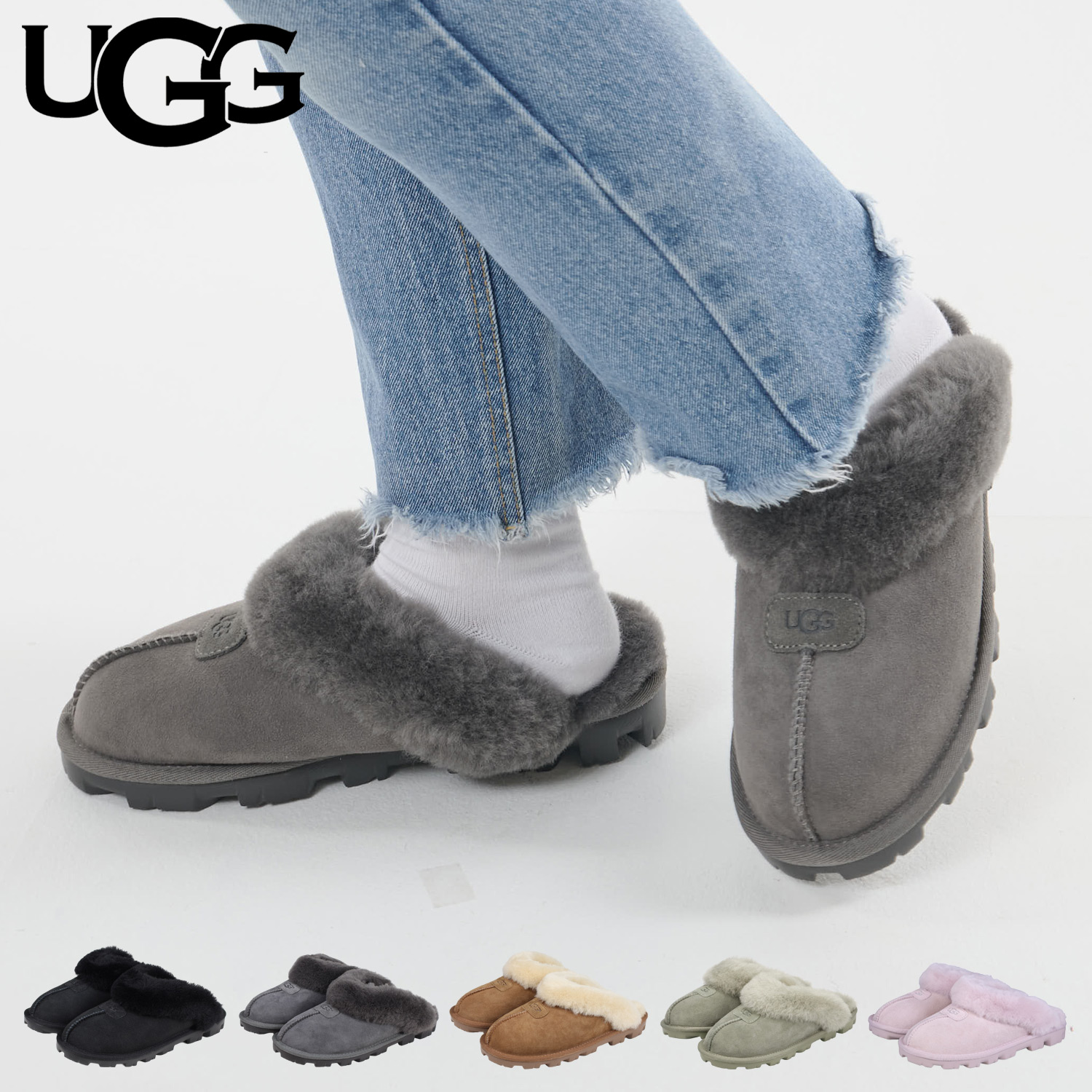 【未使用】アグ サボ サンダル 【25.0】 コケット グレー　s/n5125 楽天市場】UGG アグ サンダル ファー スリッパ サボ コケット
