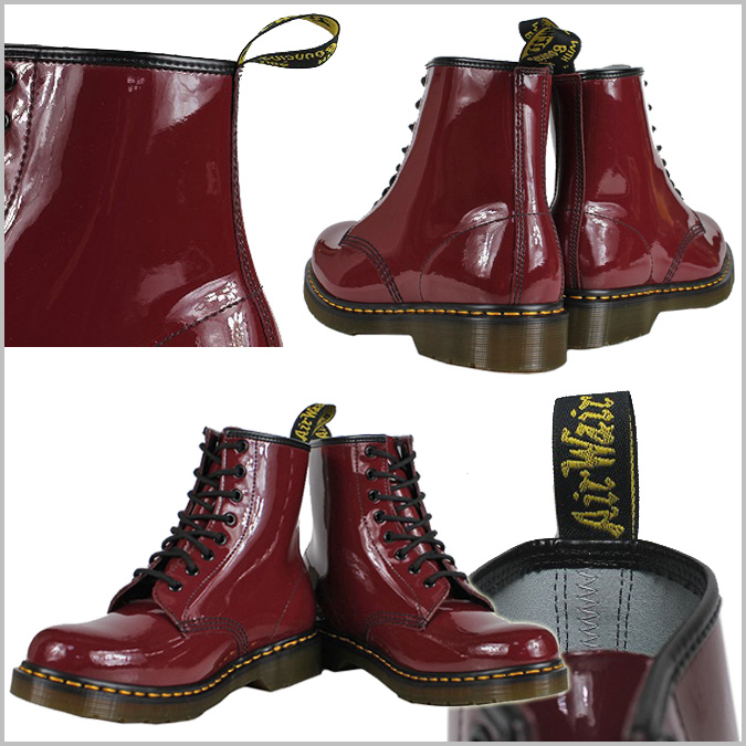 red patent leather doc martens
