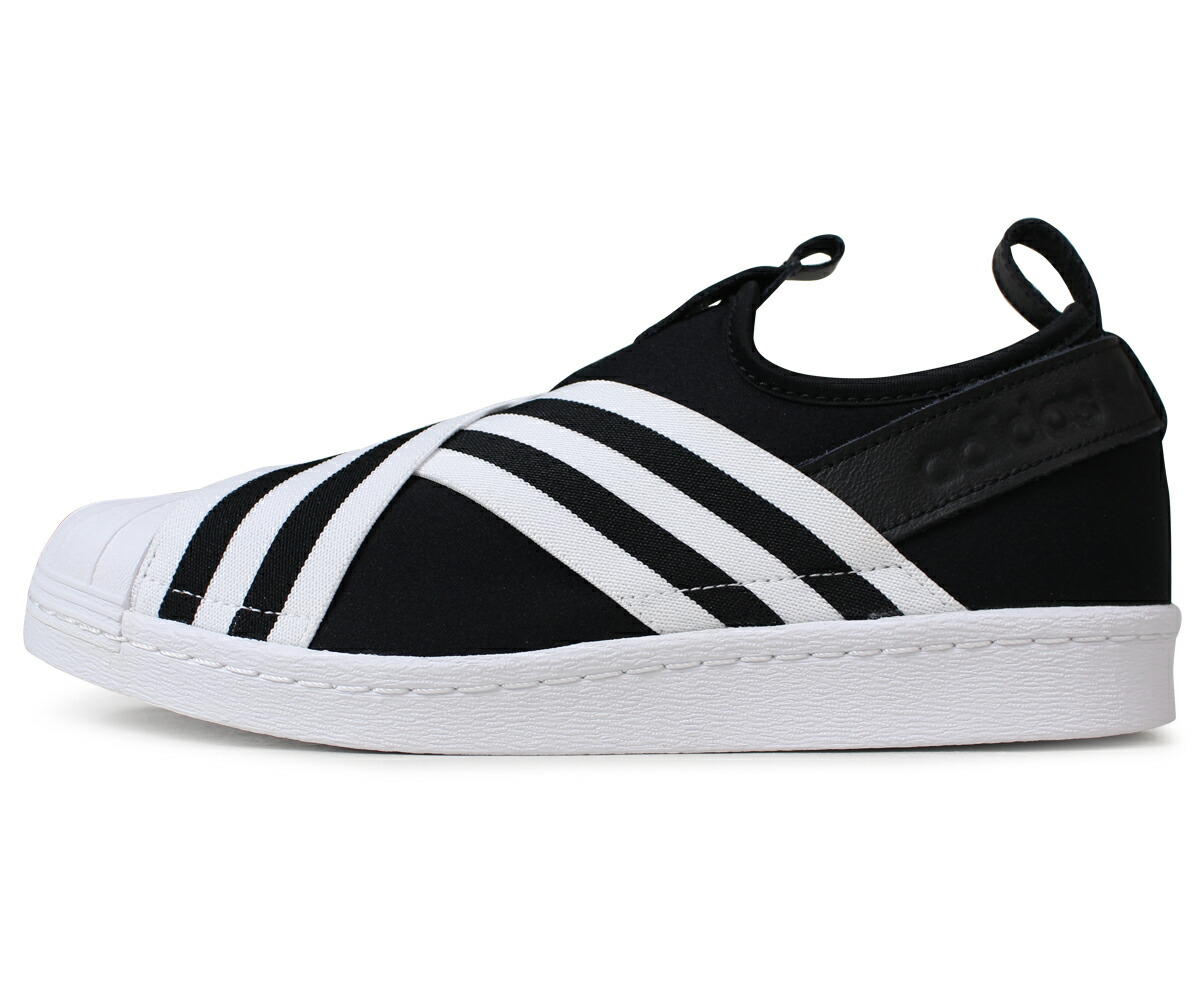 adidas slip on black and white