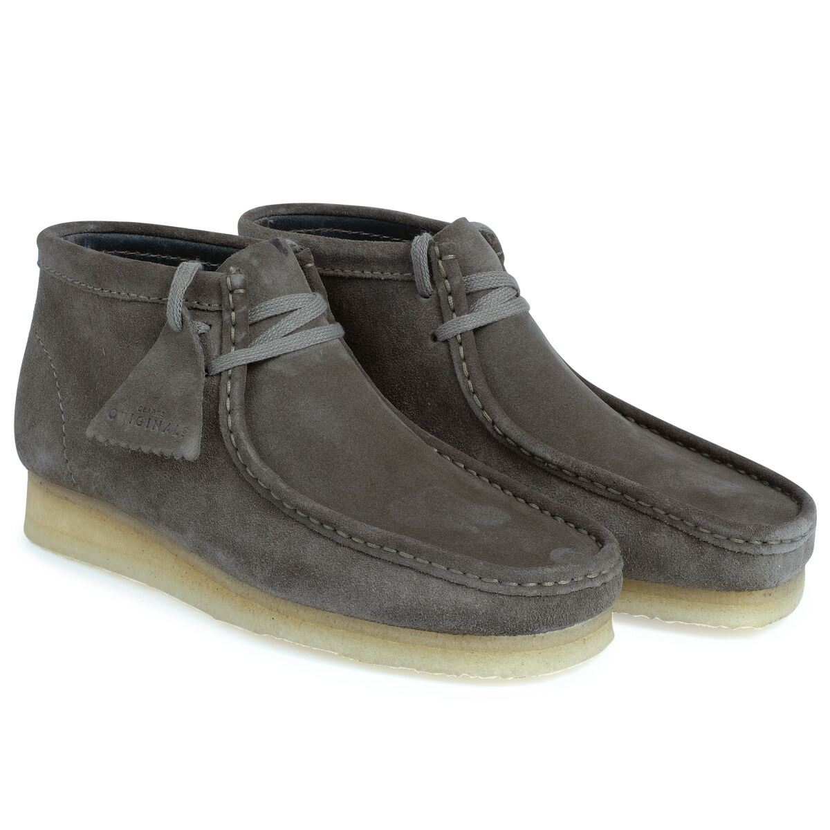 gray clarks wallabees