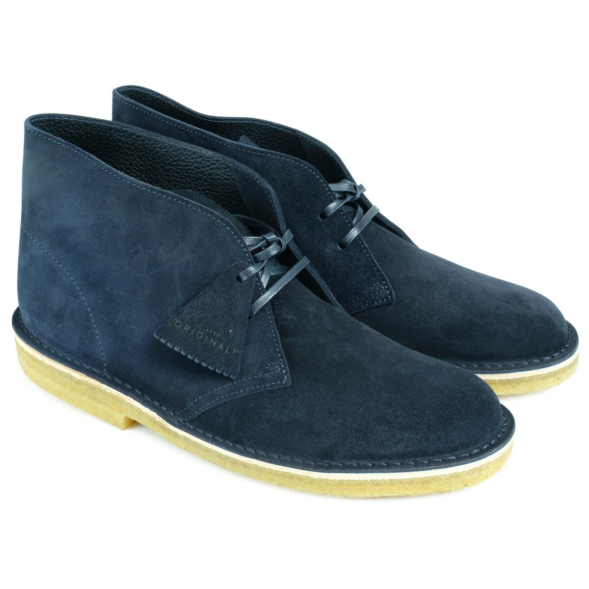 navy blue clarks desert boots