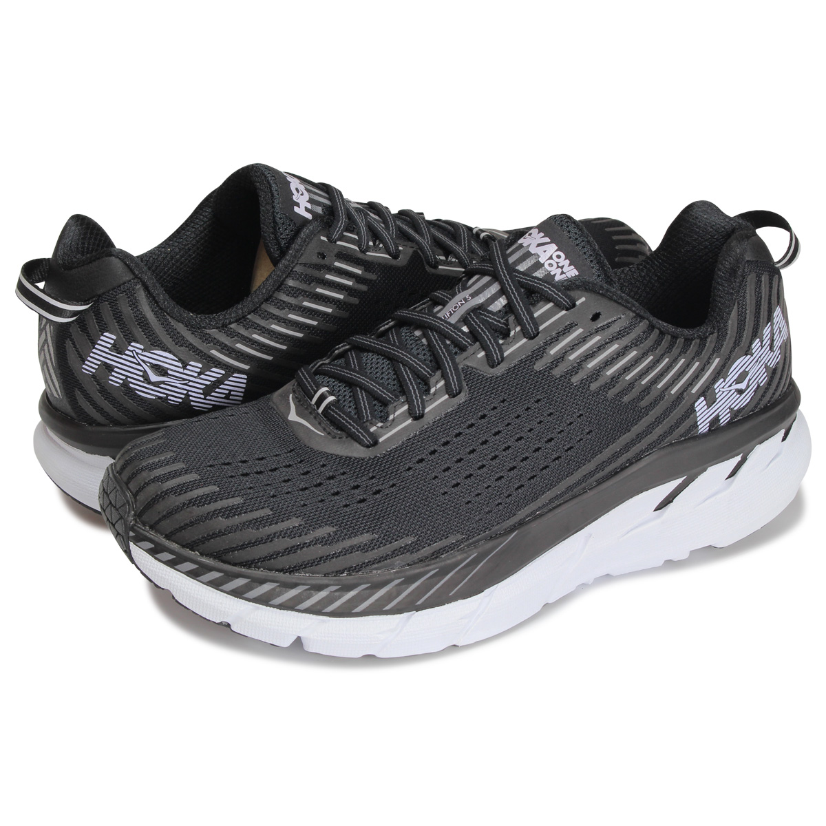 好評 Hoka Oneone Clifton 5 ホカオネオネ クリフトン 5 スニーカー メンズ 厚底 ブラック 黒 驚きの値段 Gastroclincg Com Br