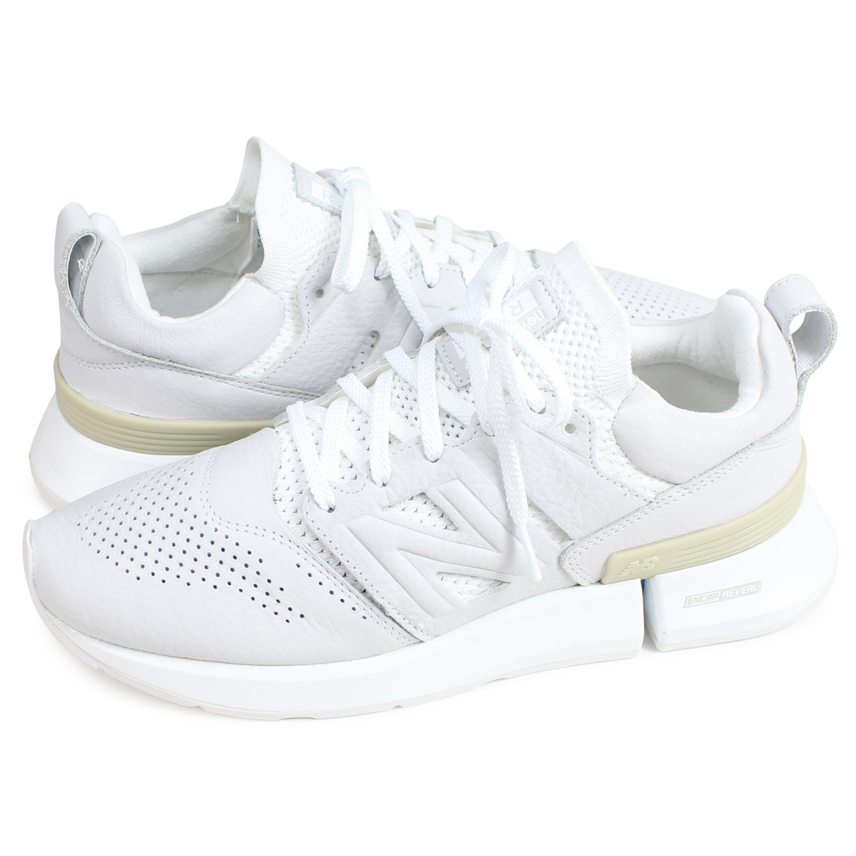 new balance white leather sneakers