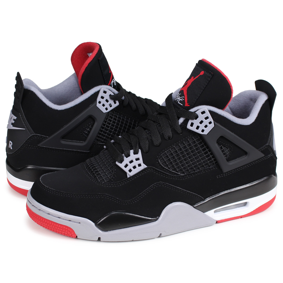 独創的 ナイキ Nike エアジョーダン4 レトロ スニーカー メンズ Air Jordan 4 Retro Bred ブラック 黒 060 激安単価で Mail Lmmarty Odns Fr