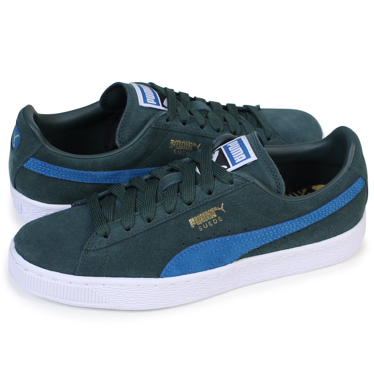 puma suede classic blue green