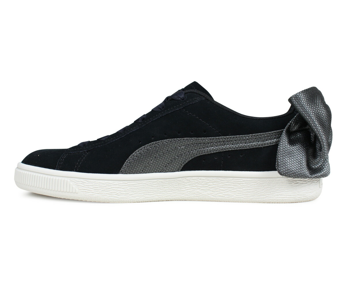puma suede black with bow