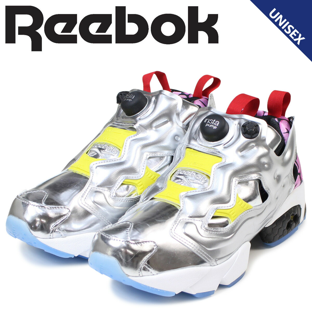 reebok insta pump fury mens silver