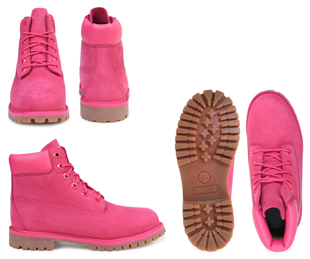 pink timberlands junior