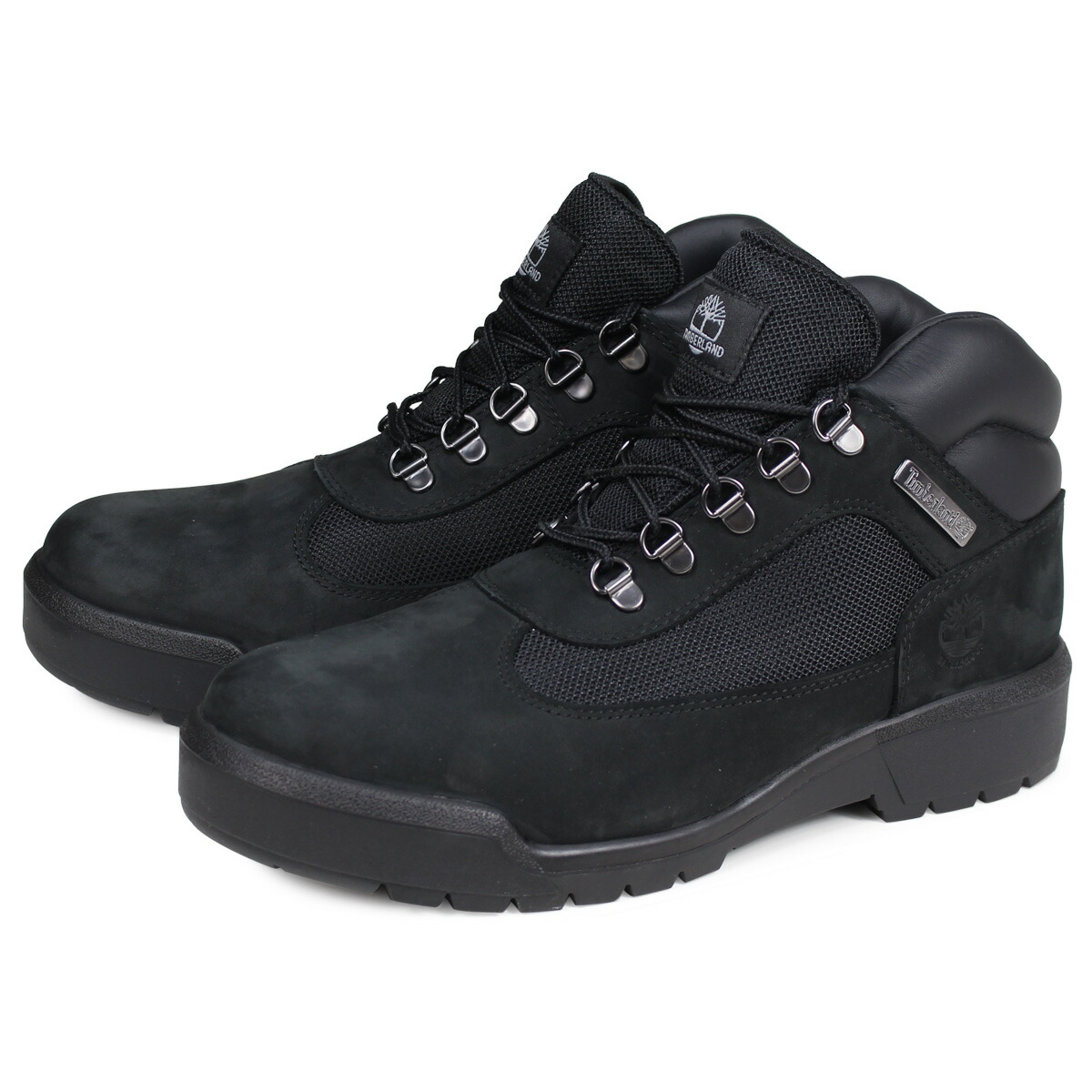 timberland field boots black leather